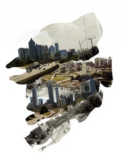 Atlanta Skyline. De la série "Lost In Transition" Photographie abstraite en couleur 