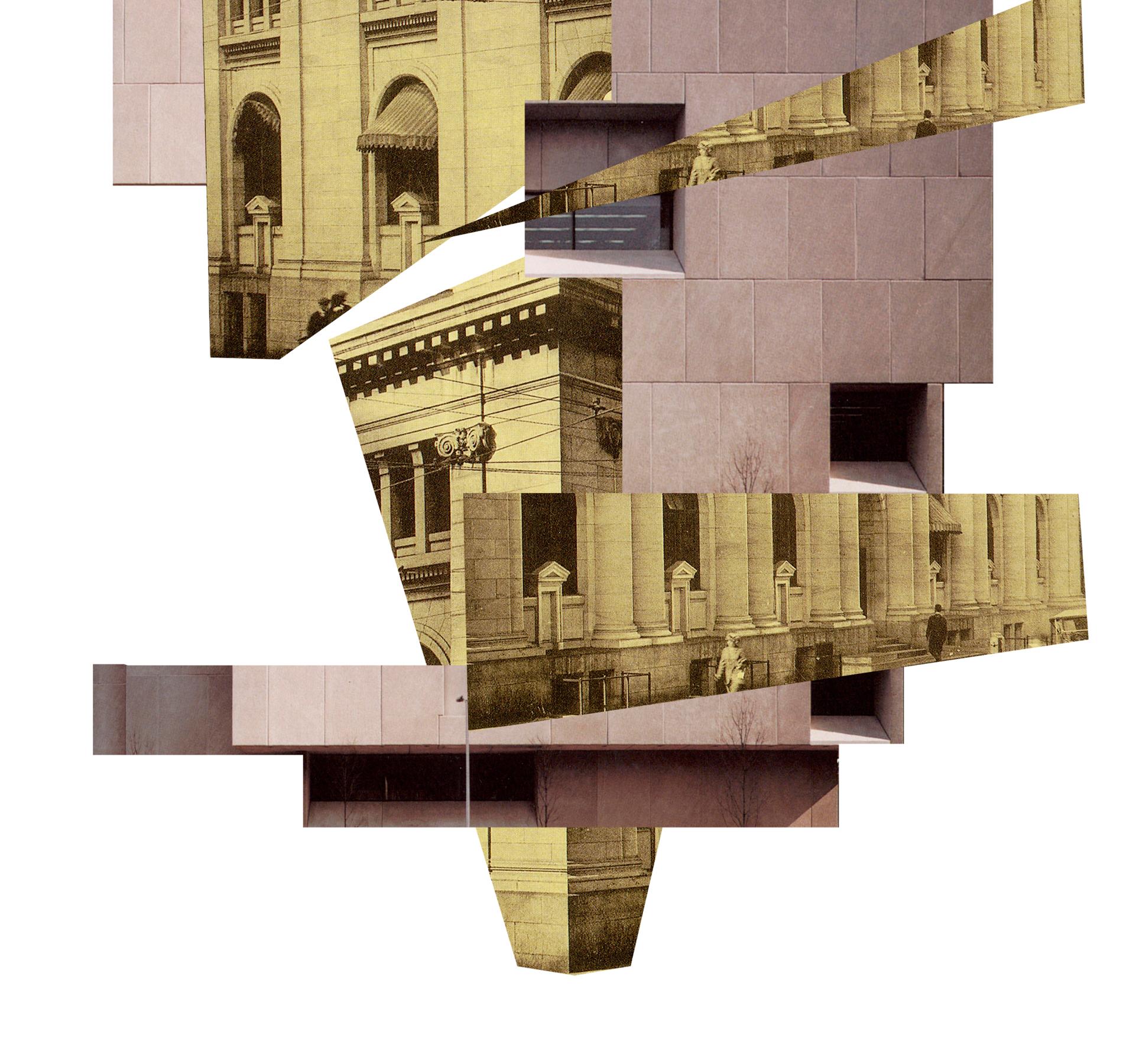 Carnegie  Bibliothek/Atlanta-Fulton County Public Libra. Digitale Fotocollage (Braun), Abstract Photograph, von Ying Chen