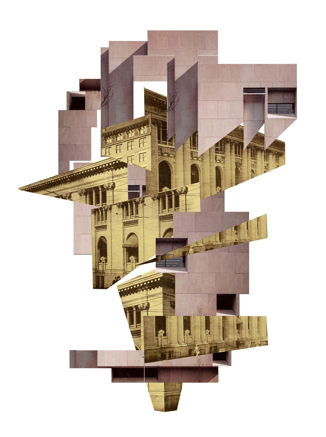 Ying Chen Abstract Photograph – Carnegie  Bibliothek/Atlanta-Fulton County Public Libra. Digitale Fotocollage