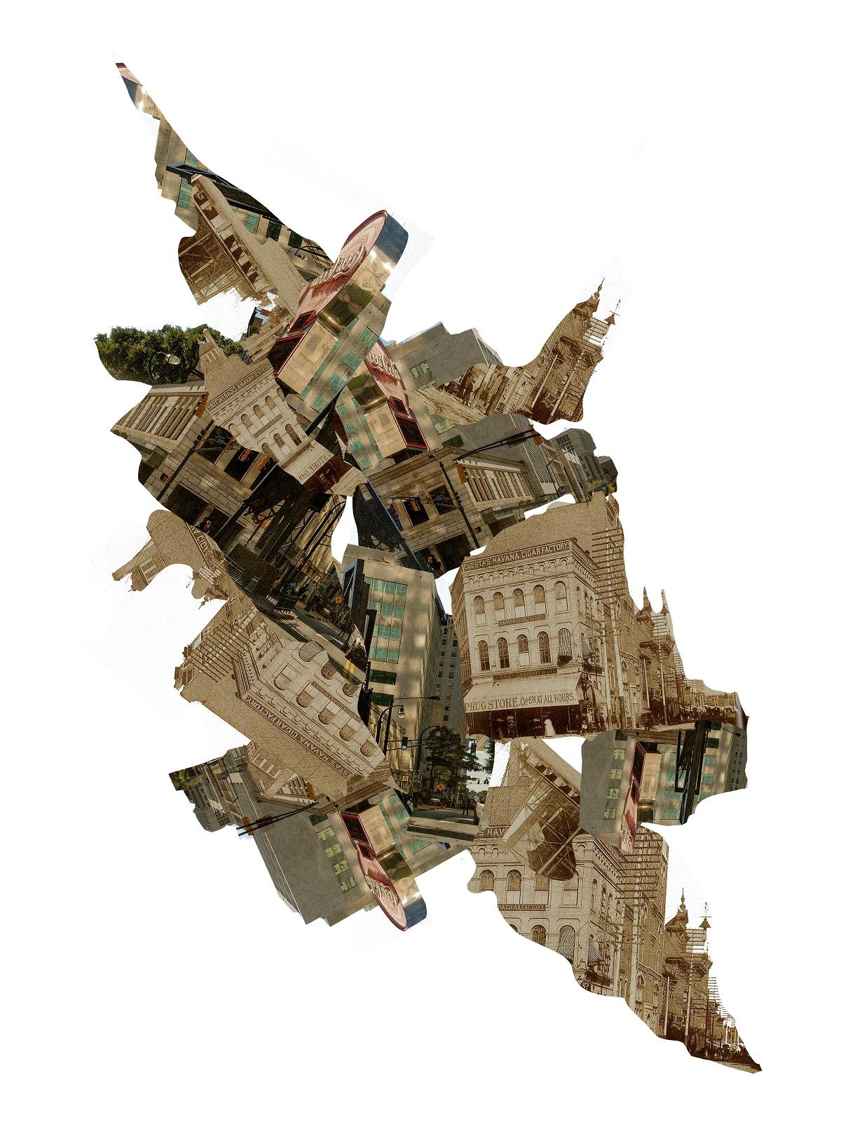 Landscape Photograph Ying Chen - Cinq points. Photographie de collage numérique