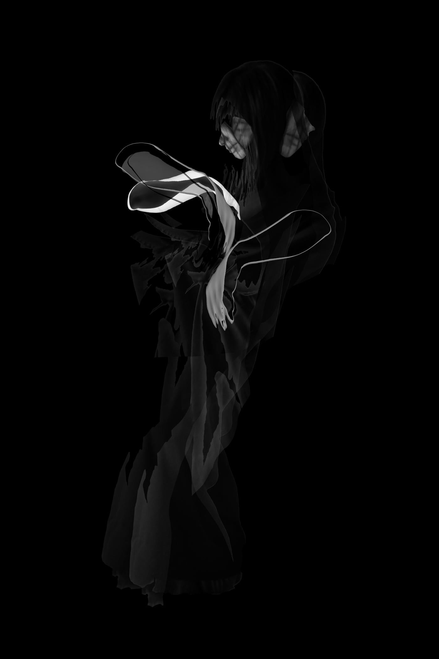 Black and White Photograph di Ying Chen - Frammentato-Non intitolato 2. Fotografia astratta figurativa in bianco e nero in edizione limitata