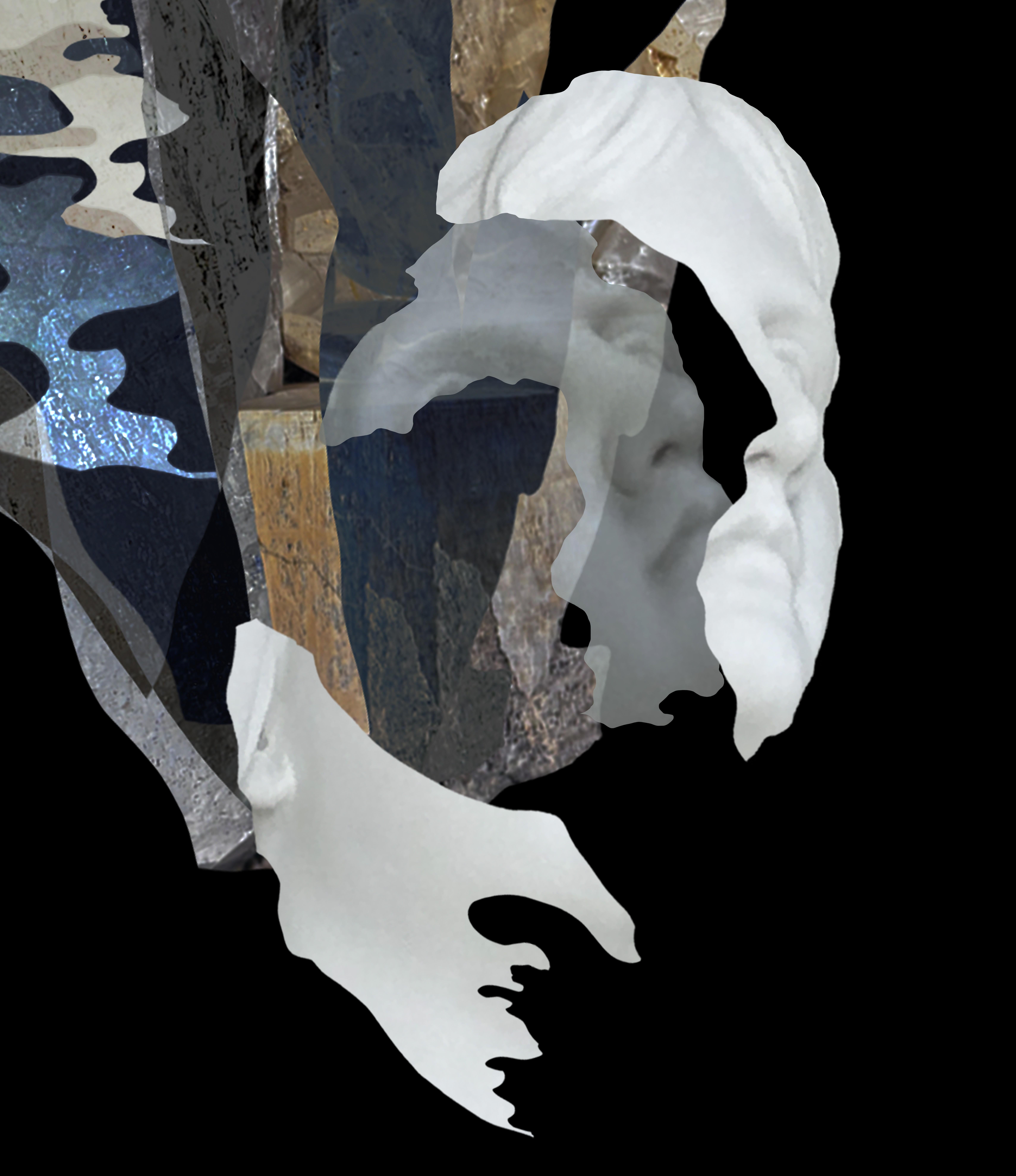 Rupture III. Digital Collage Photograph - Black Figurative Photograph by Ying Chen