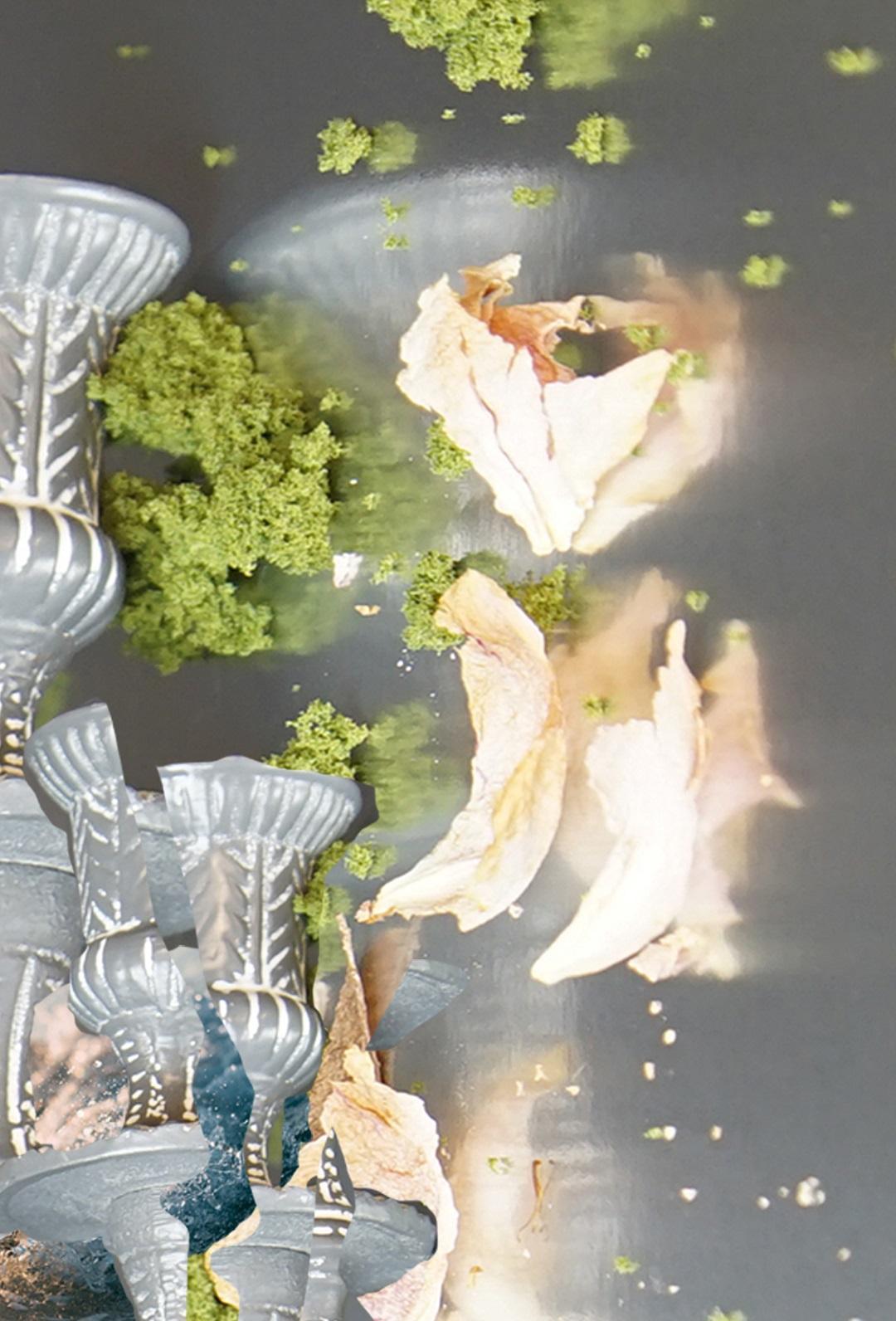 There is an ocean in my glass Series: Ying Chen has a recurring dream: scenery consisting of cloud filled Sky, fields of grass, and a body of water. In this foggy but colorful dream, the sky is cloudy, yet everything is brightly lit. there is a