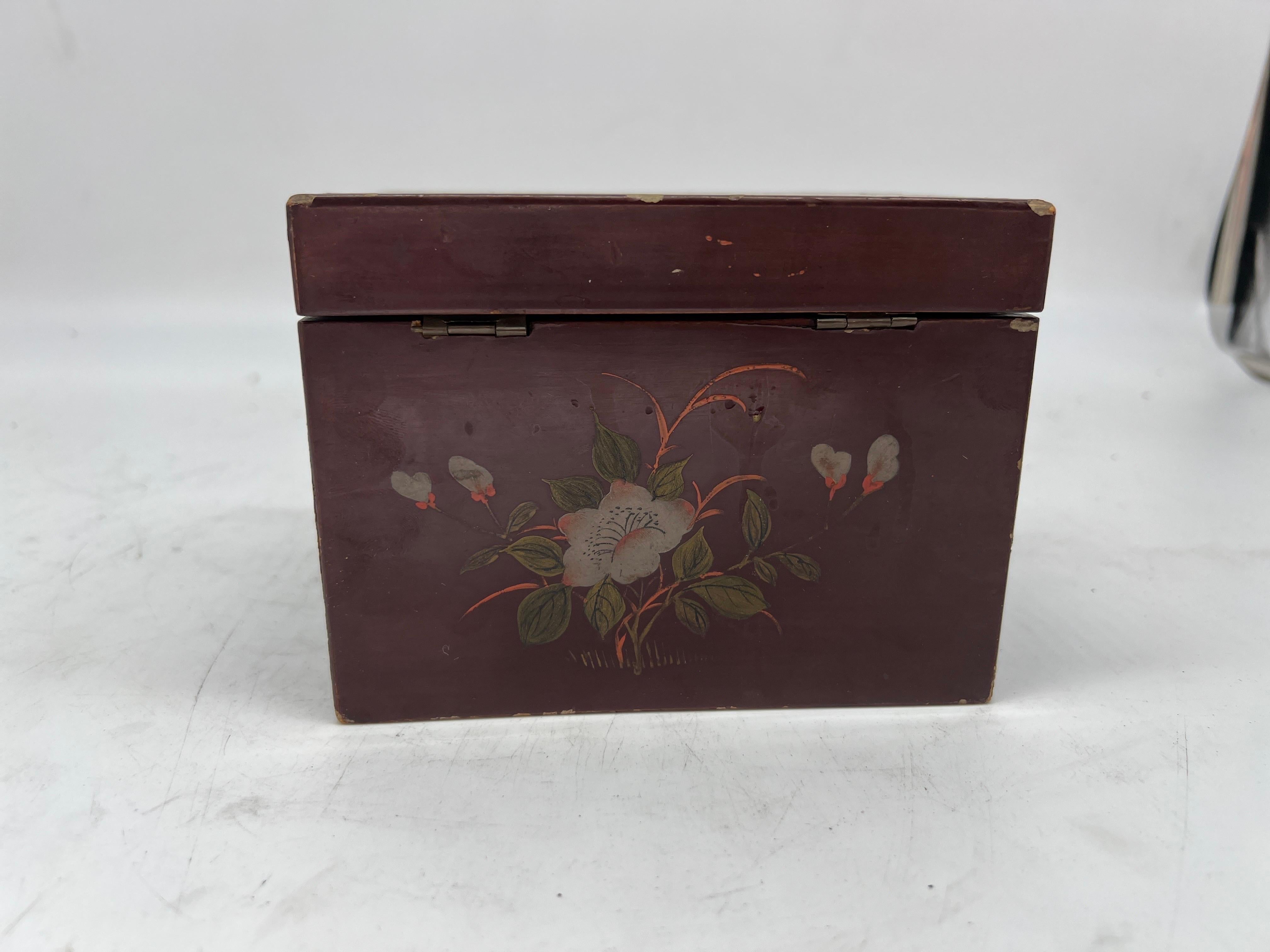Wood Ying Mee & Co., Antique Chinese Lacquer Tea Caddy or Box For Sale