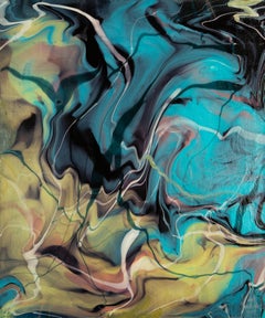 Ying Shuai Acrílico Original Abstracto Sobre Lienzo "Serie de Luces y Sombras Fluyentes