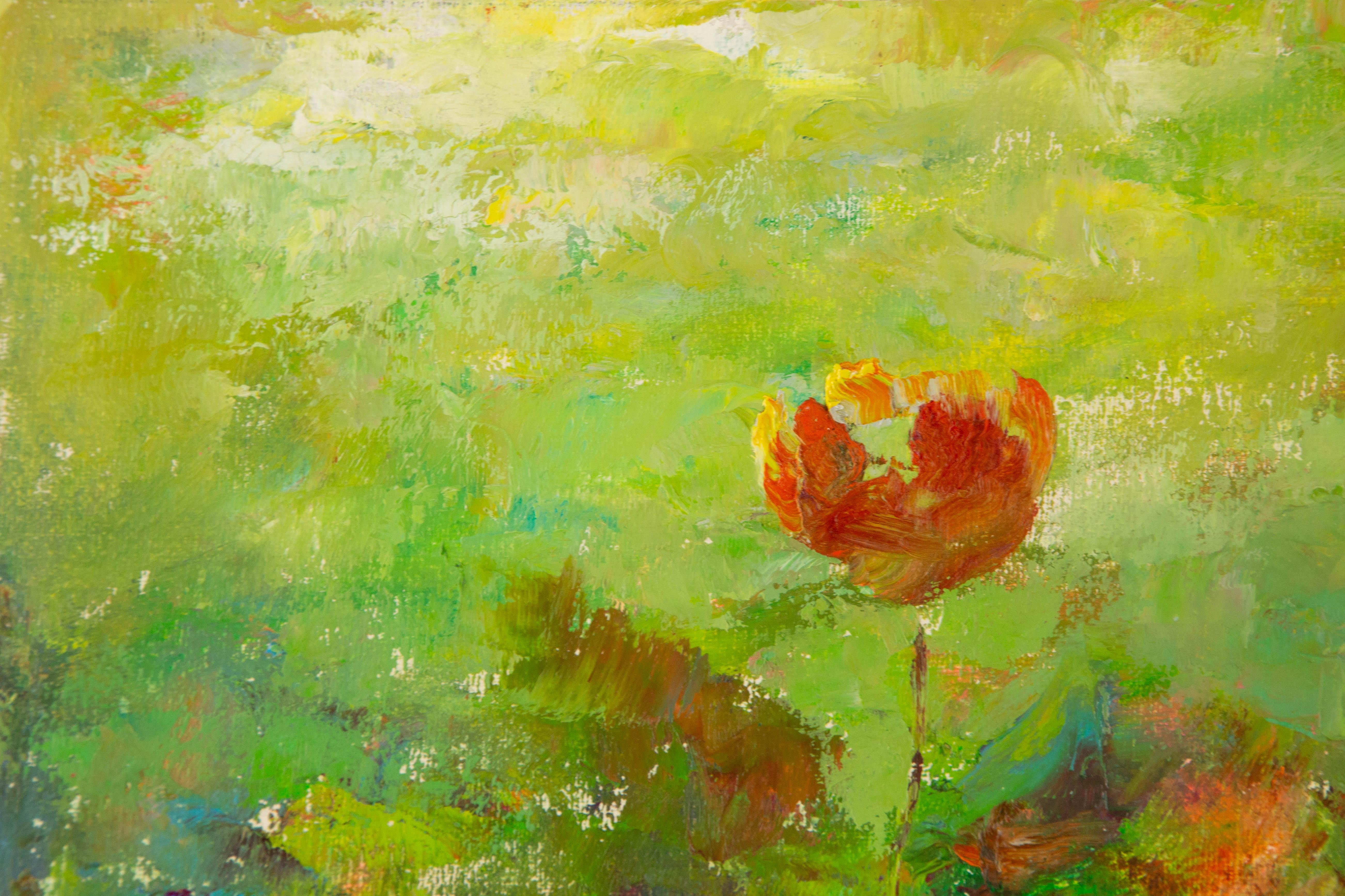 Ying Wang Floral Original Oil On Canvas 