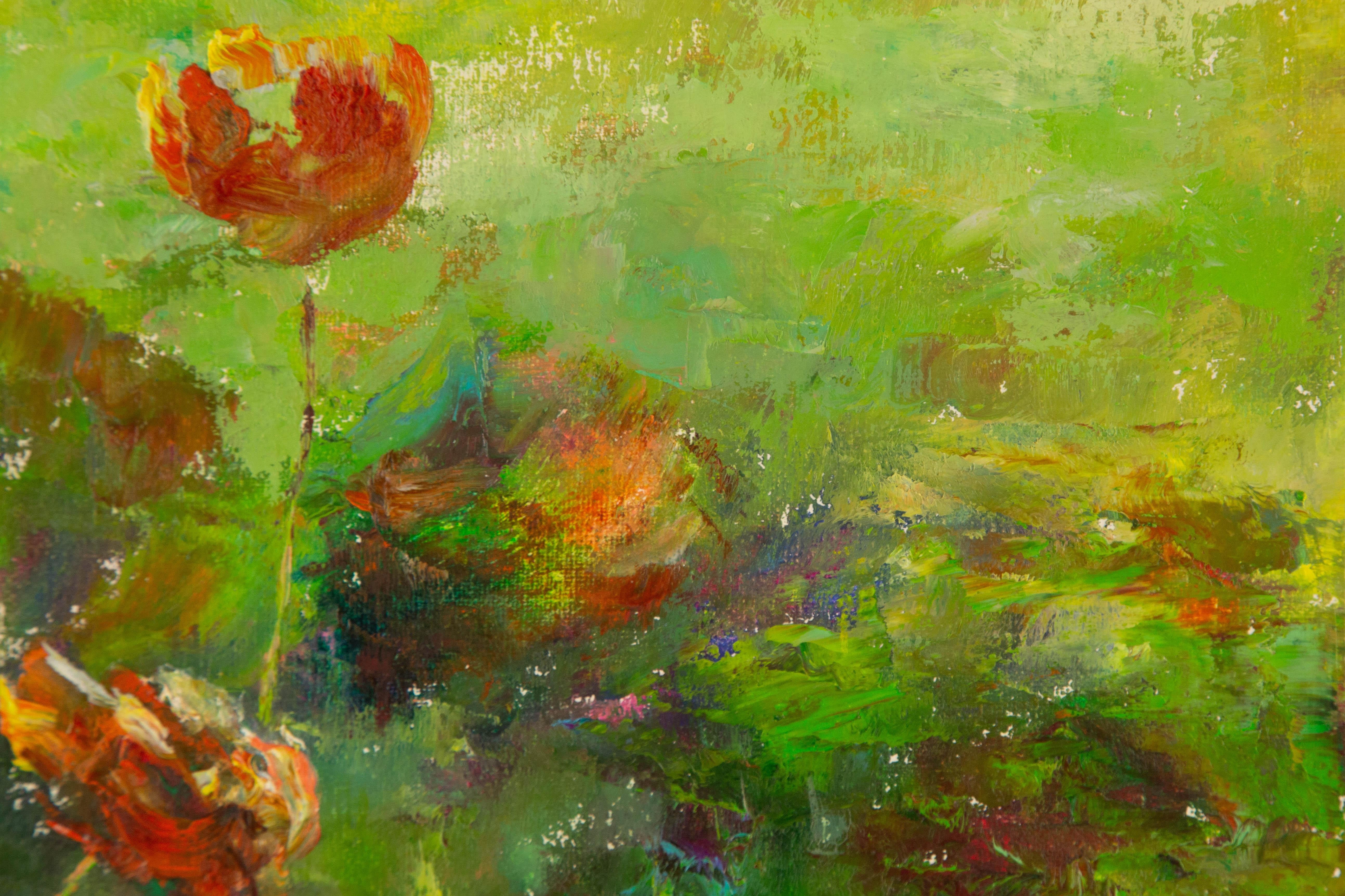 Ying Wang Floral Original Oil On Canvas 