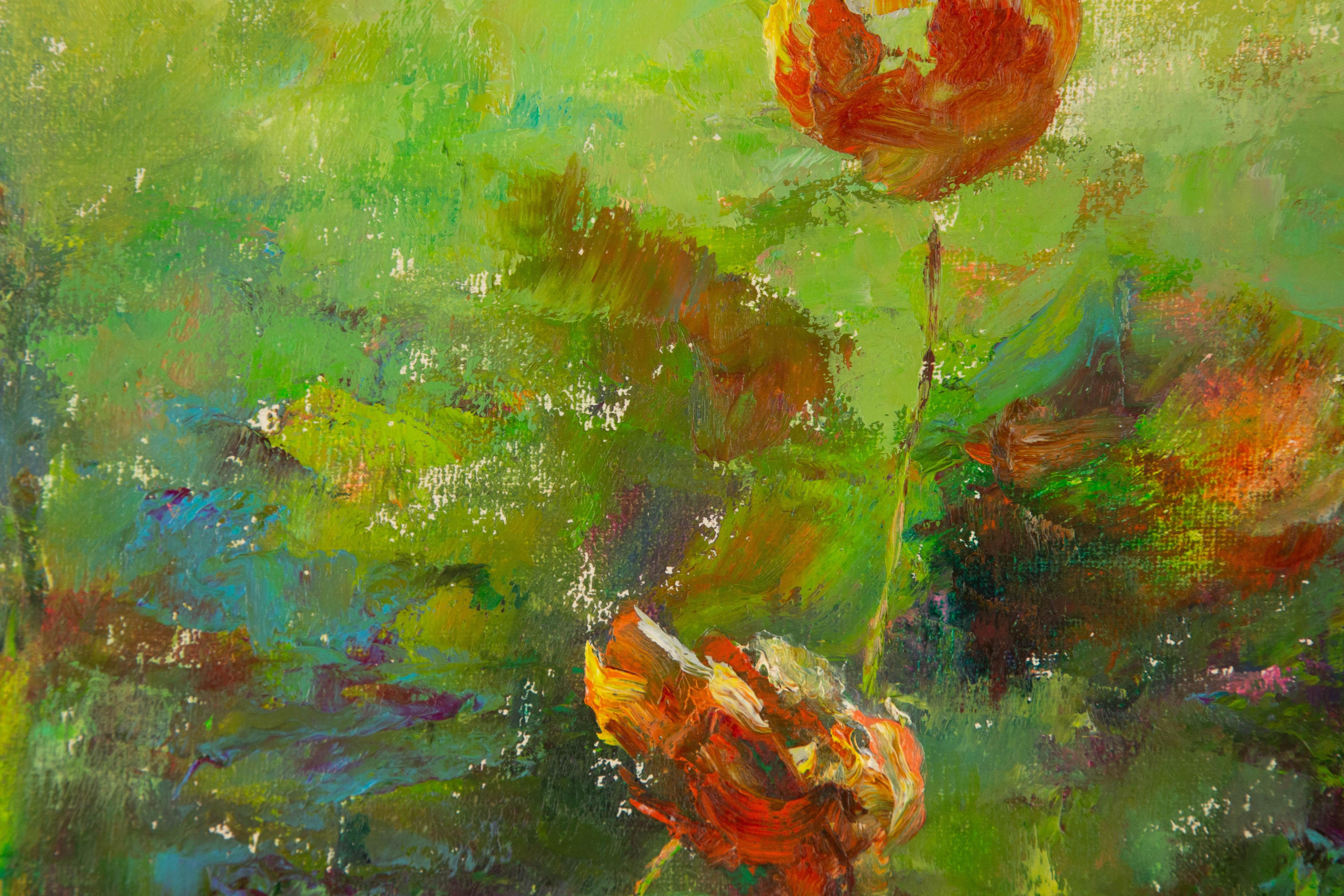 Ying Wang Floral Original Oil On Canvas 