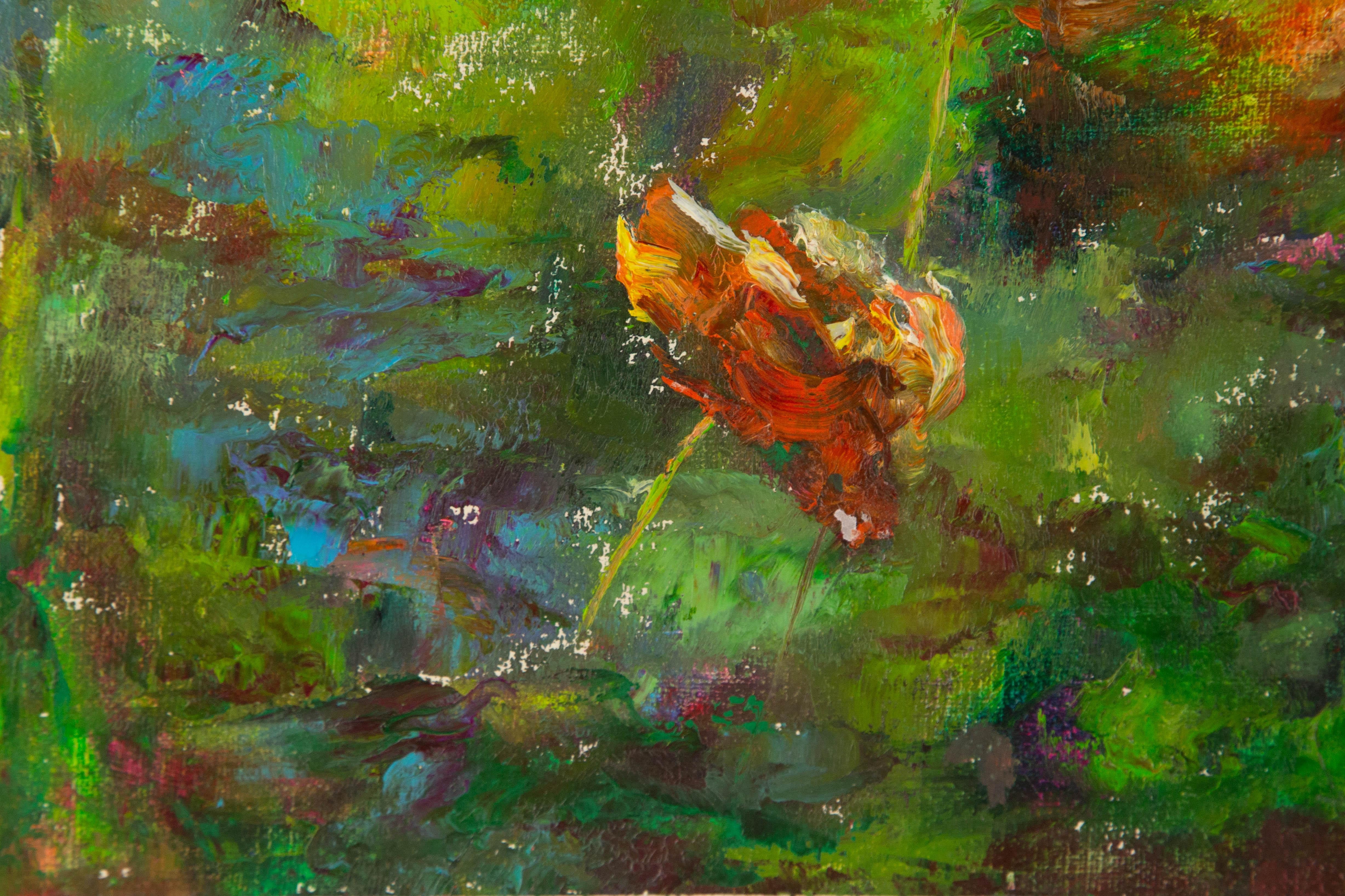 Ying Wang Floral Original Oil On Canvas 
