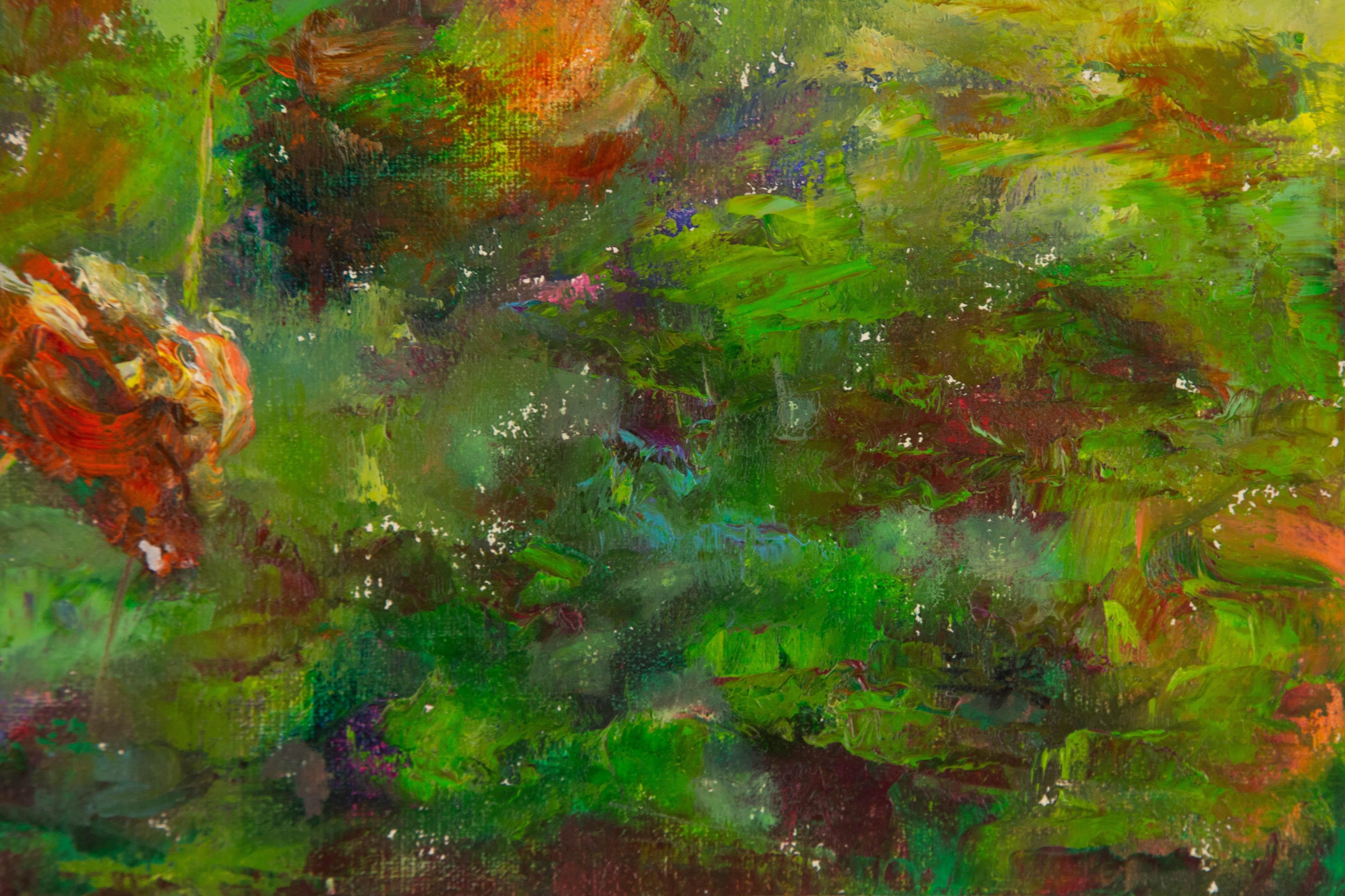 Ying Wang Floral Original Oil On Canvas 
