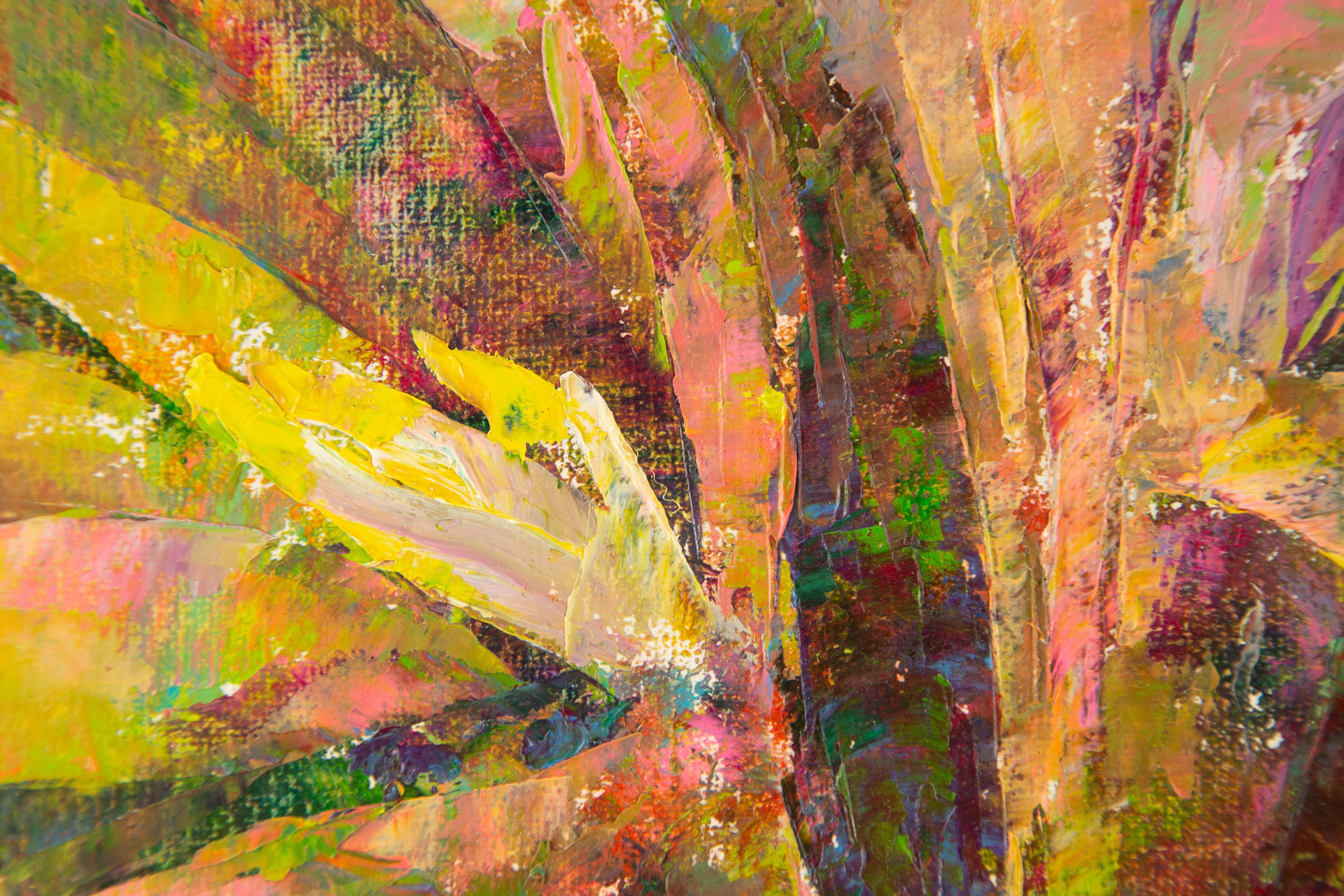 Ying Wang Floral Original Oil On Canvas 