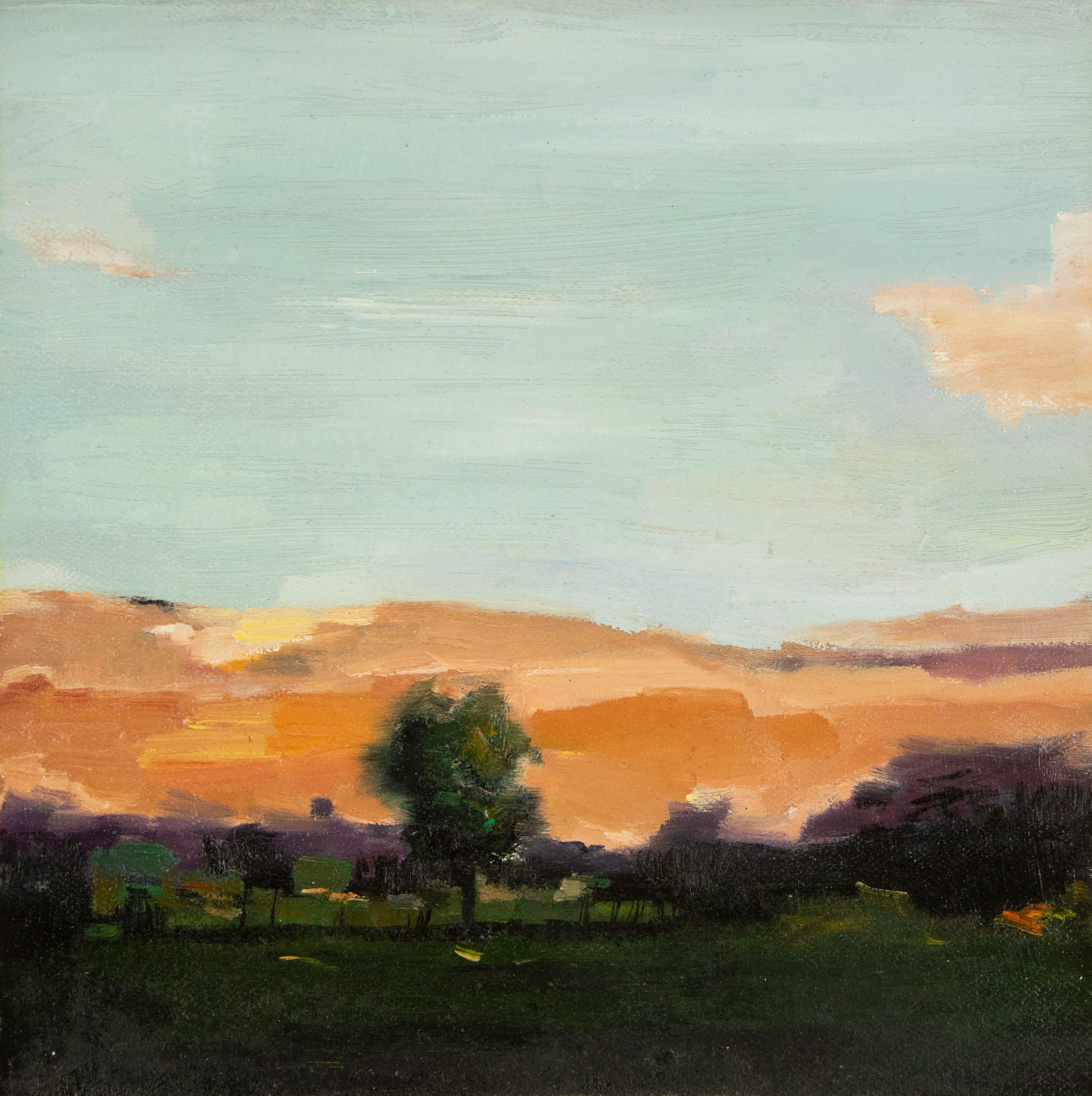 YingYing Cui Landscape Painting - Yingying Cui Landscape Original Acrylic On Canvas "Sunset Glow"