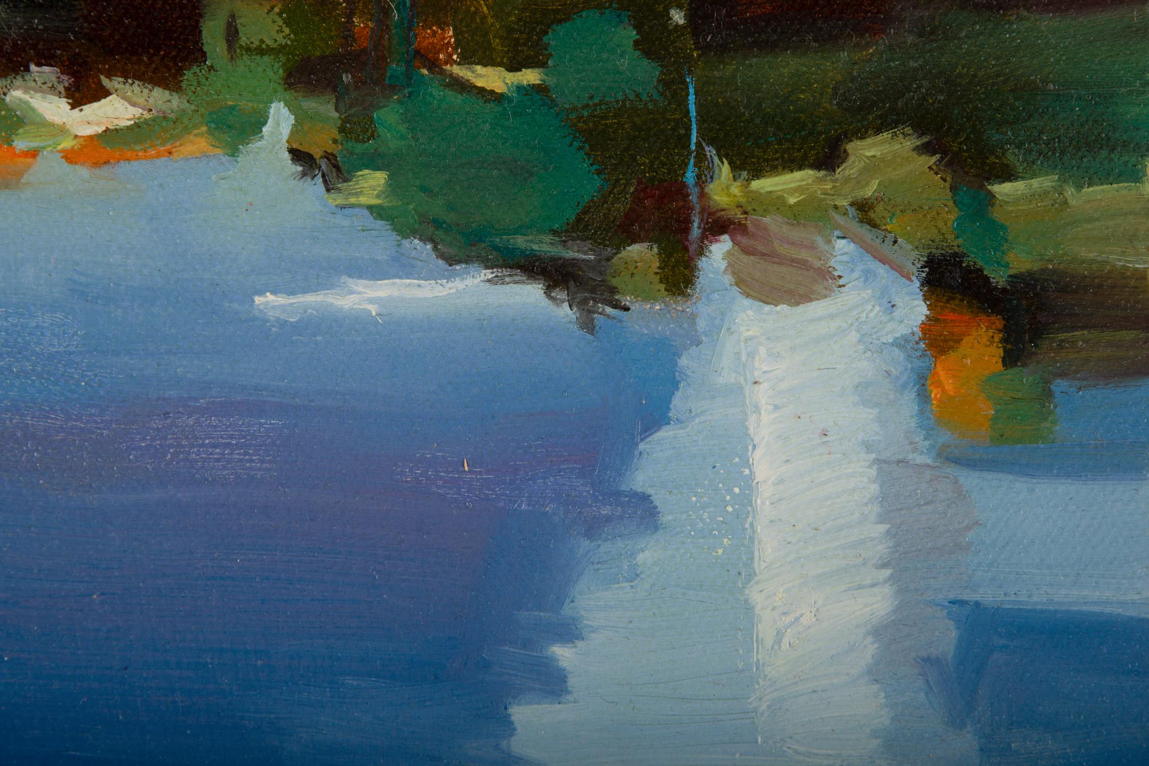 YingYing Cui Landschaft, Original-Ölgemälde „Lakeview“, Original im Angebot 4