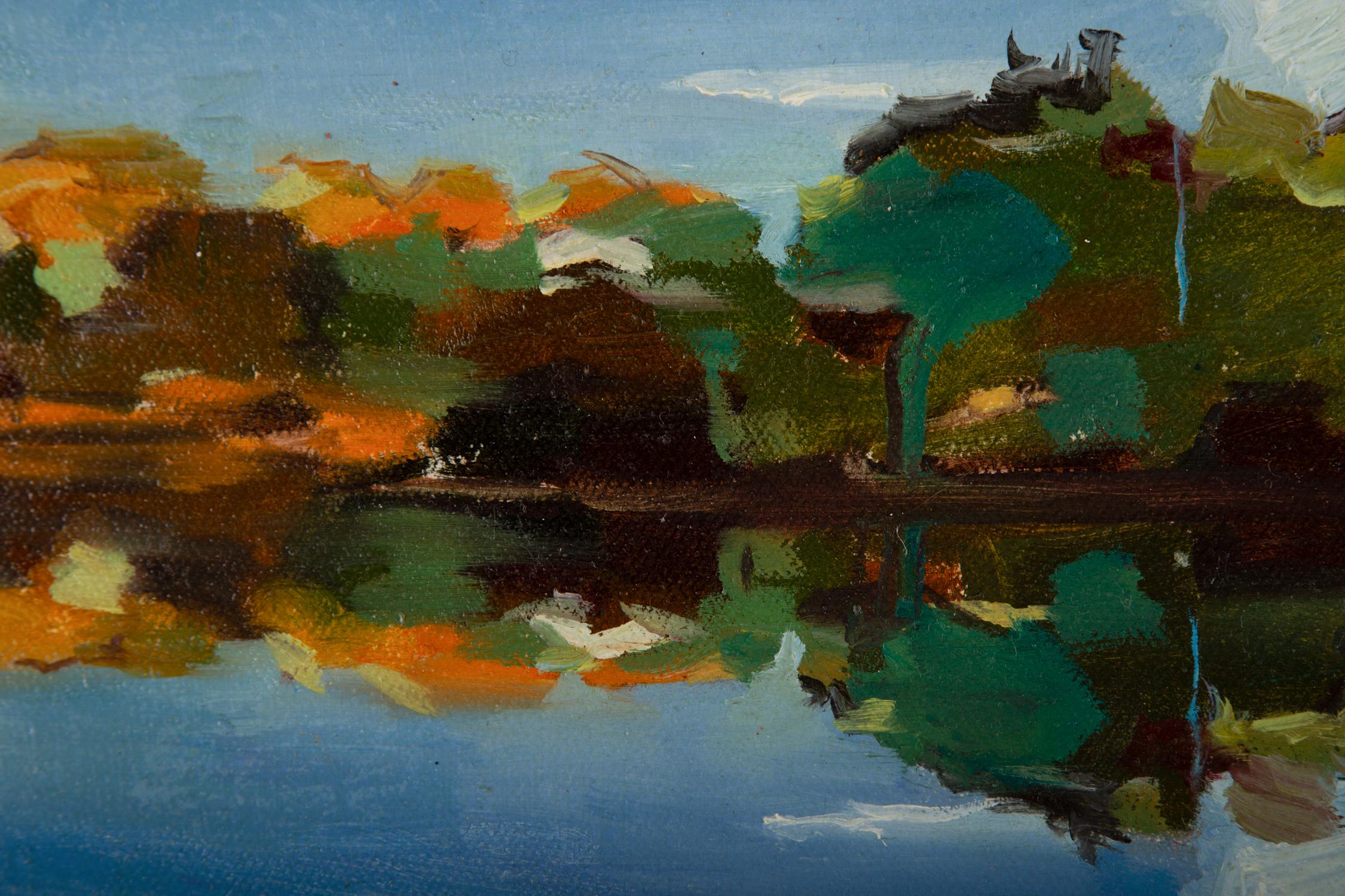 Peinture à l'huile originale de paysage YingYing Cui « Lakeview » en vente 5