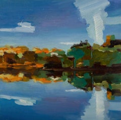 Peinture à l'huile originale de paysage YingYing Cui « Lakeview »