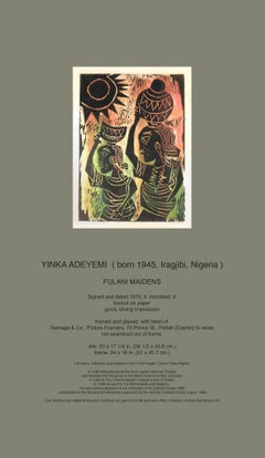 Yinka Adeyemi Fulani Maidens Linocut Tribal Art