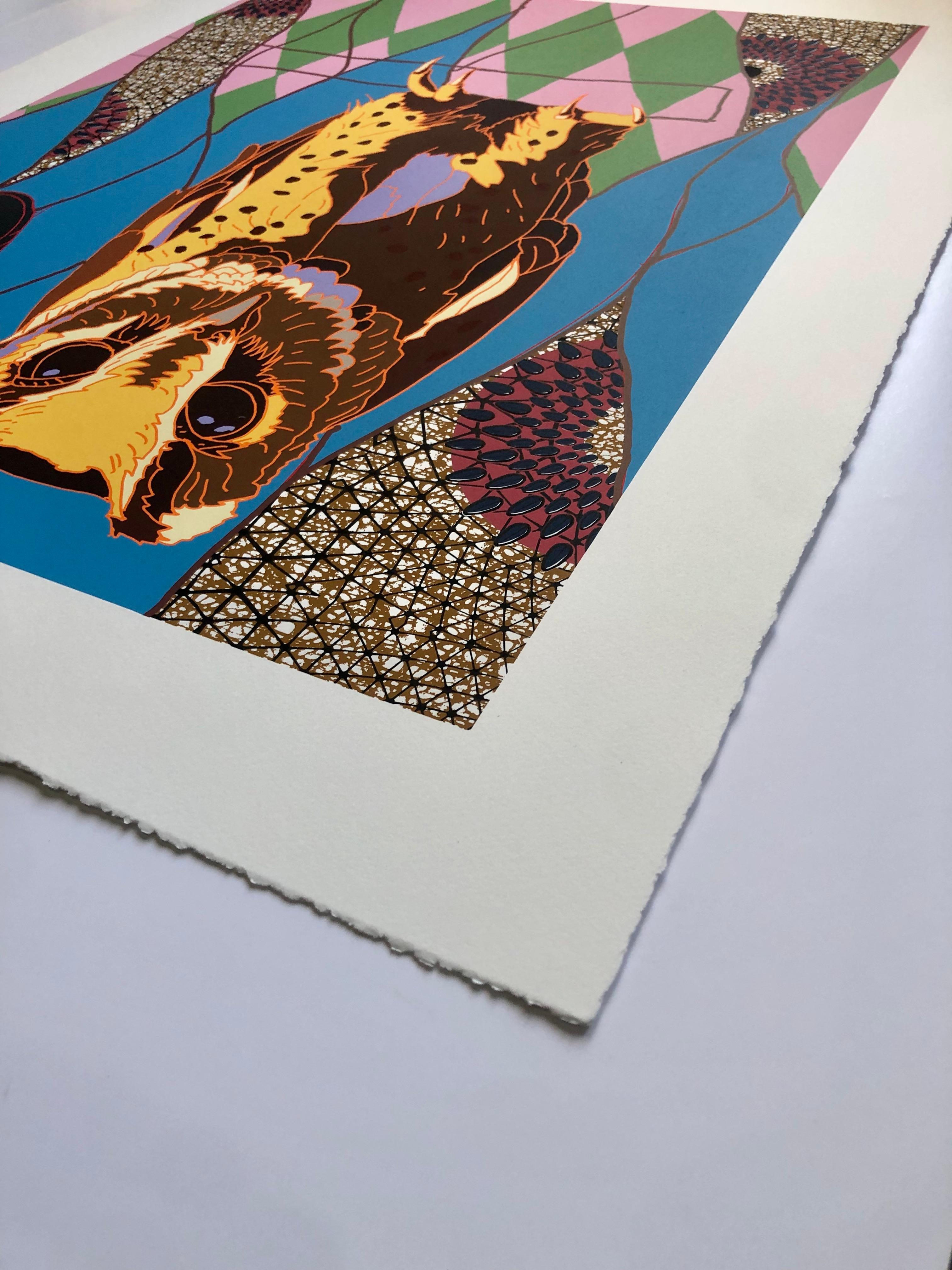 Magia de las Aves Africanas (Sokoke Scops-Búho y Máscara Okuyi) - Print Contemporáneo de Yinka Shonibare