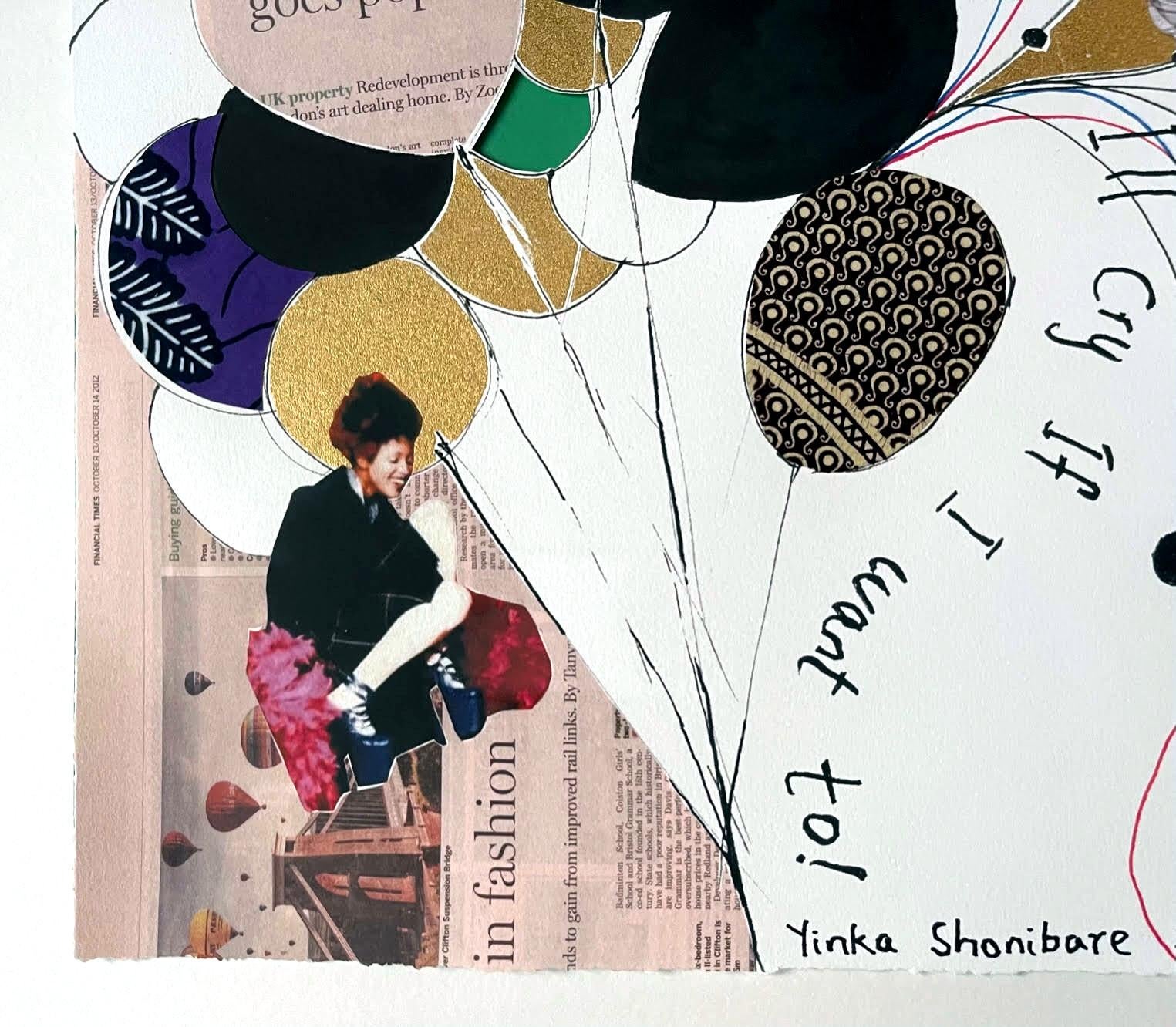 It's My Party & I'll Cry If I Want To, 24ct gold leaf embellishment, Mixed Media For Sale 3