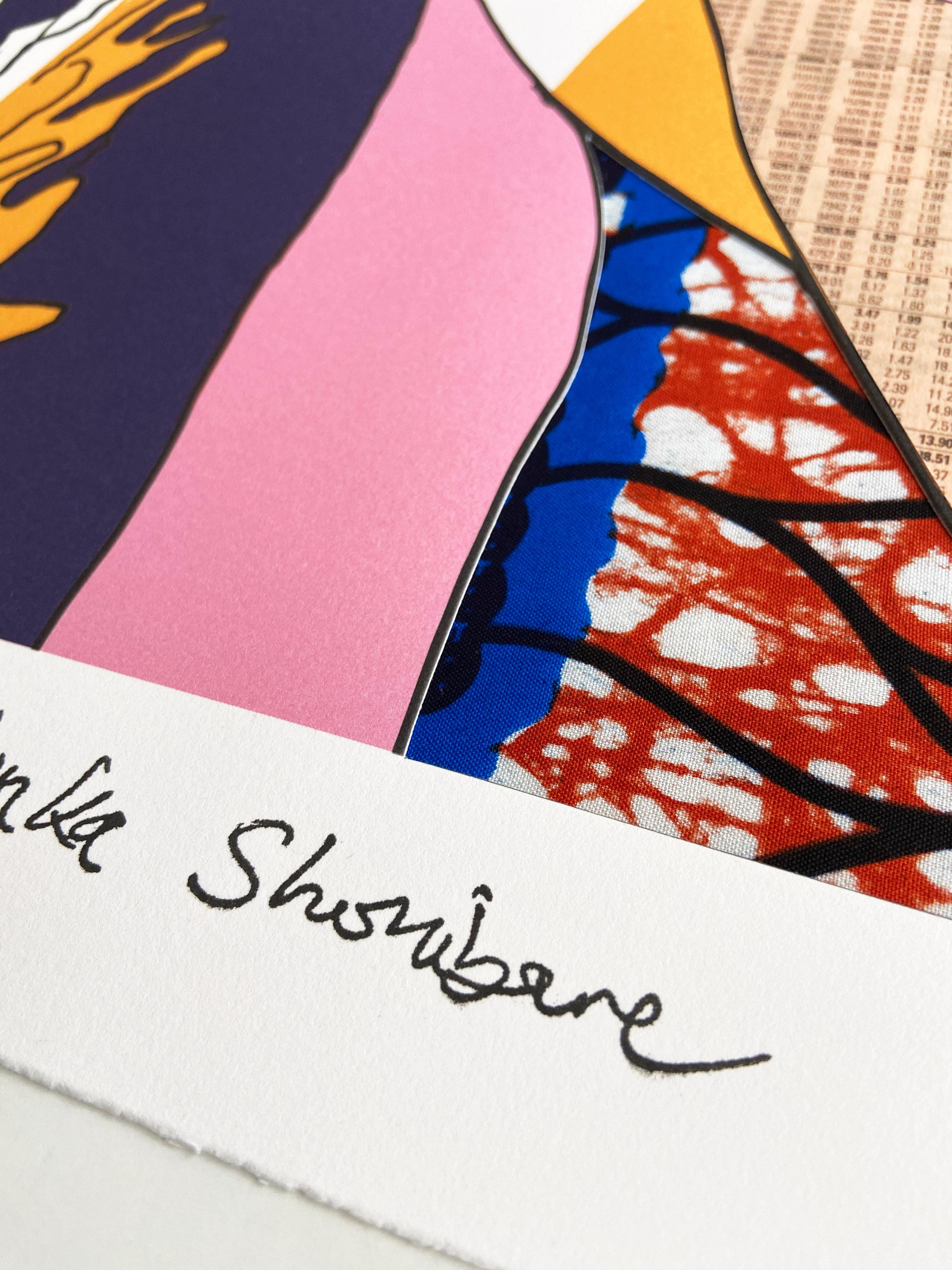 Yinka Shonibare, Aristocratico in blu - Stampa firmata con collage, artista britannico 1
