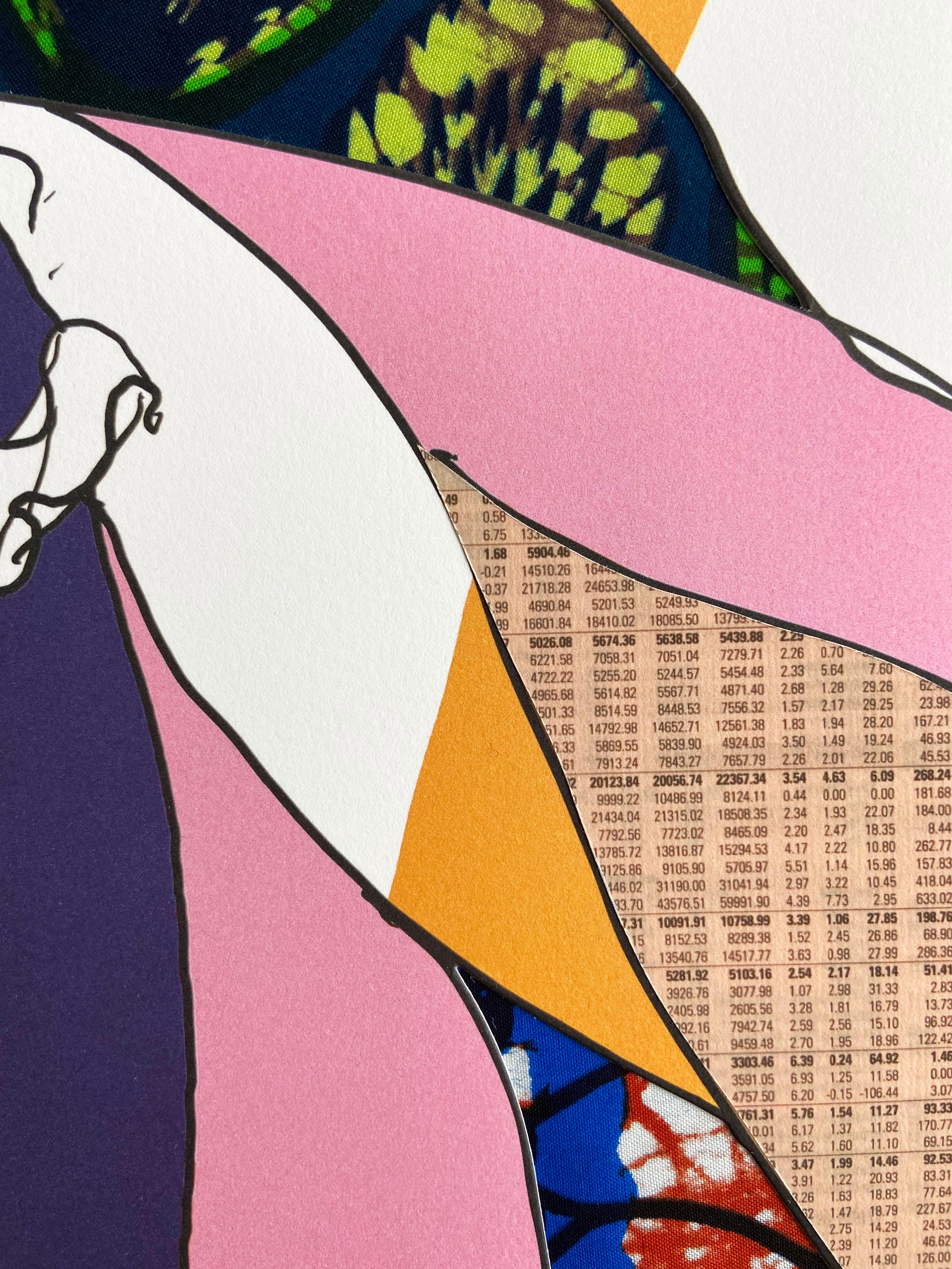Yinka Shonibare, Aristocratico in blu - Stampa firmata con collage, artista britannico 2