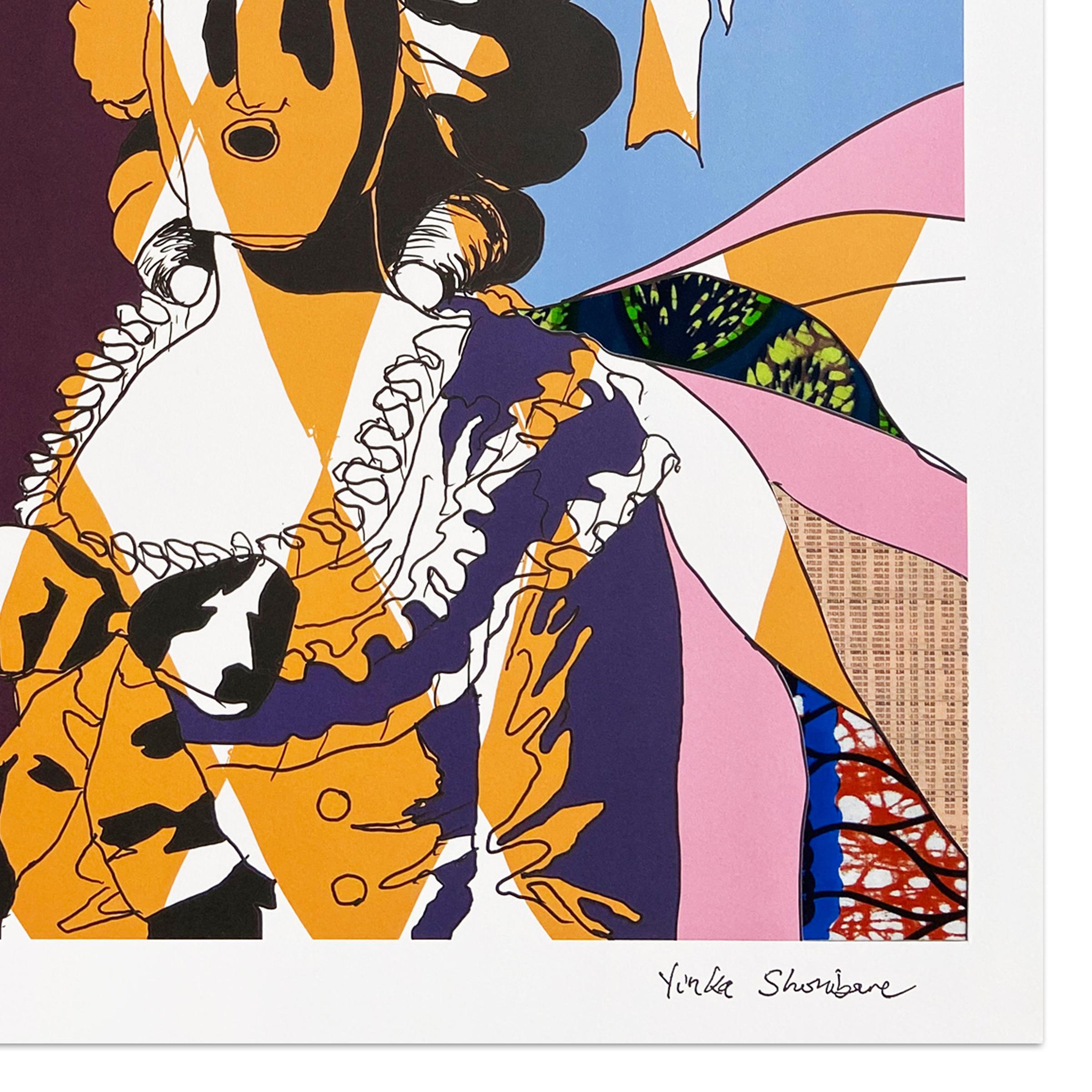 Yinka Shonibare, Aristocratico in blu - Stampa firmata con collage, artista britannico 4