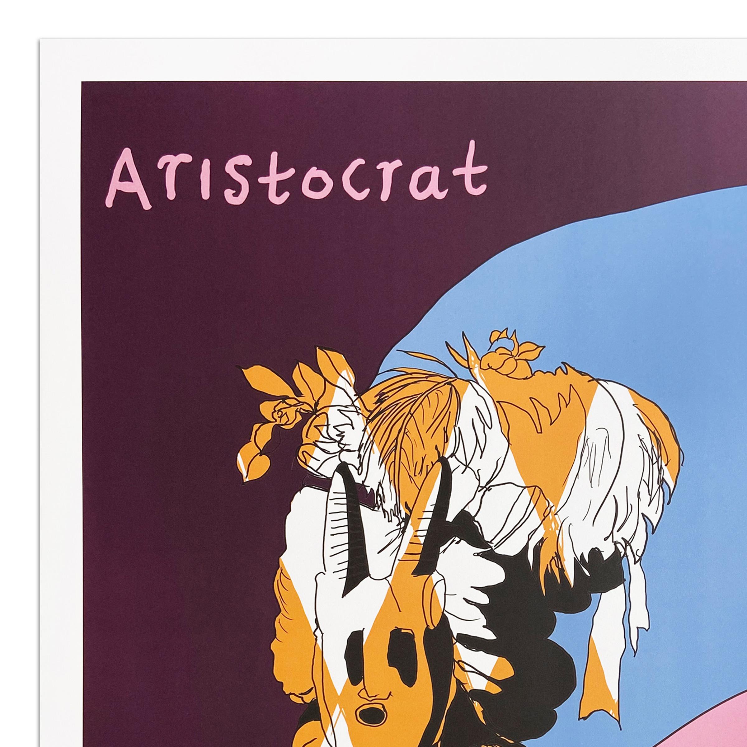 Yinka Shonibare, Aristocratico in blu - Stampa firmata con collage, artista britannico 5