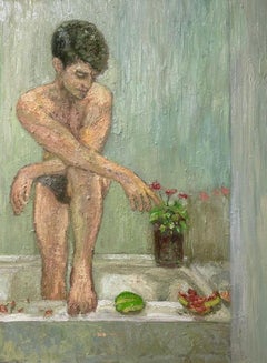 Aurel with a watermelon (Oil Painting)