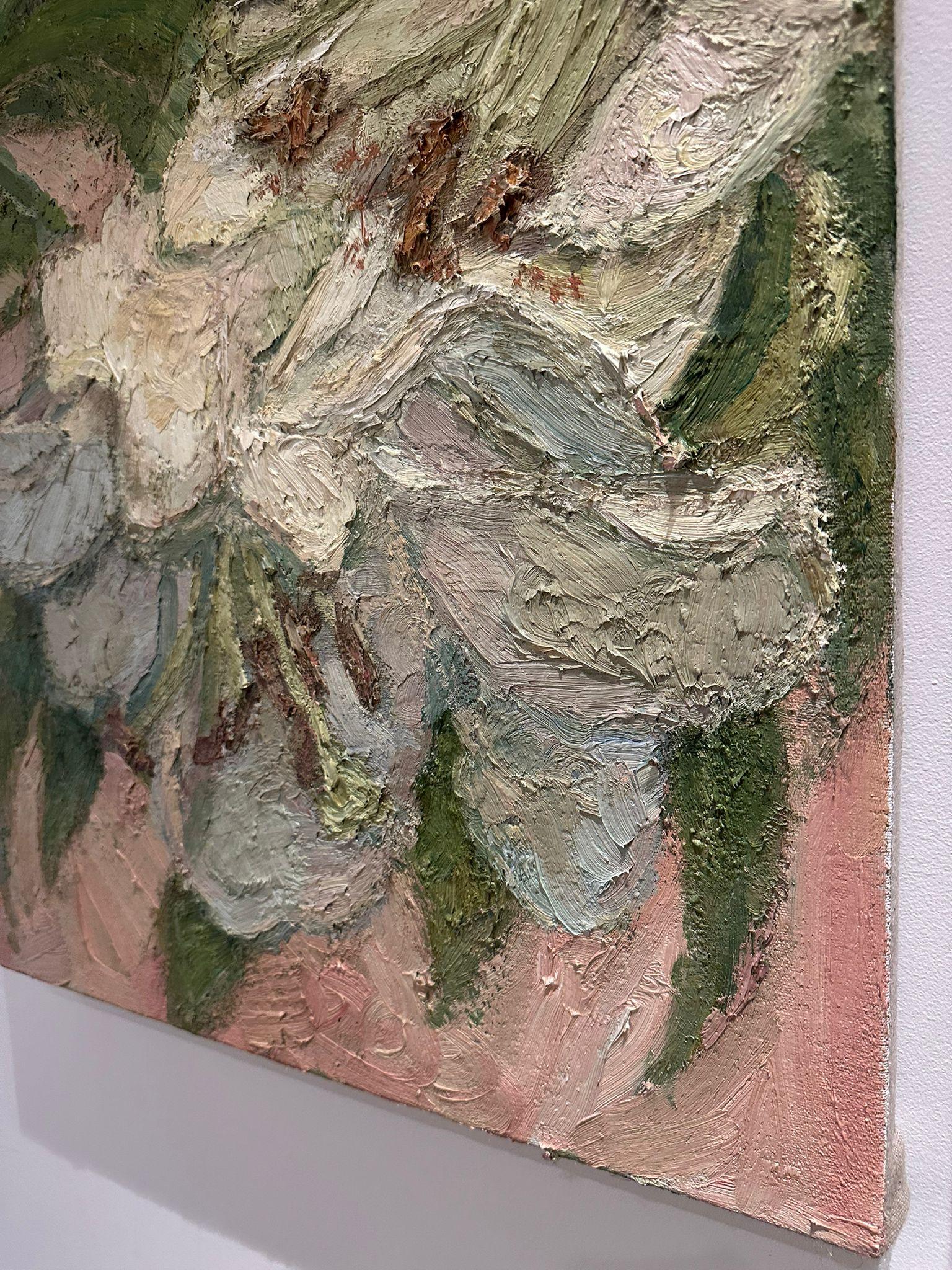 White Lily - Painting, Oil on canvas For Sale 7