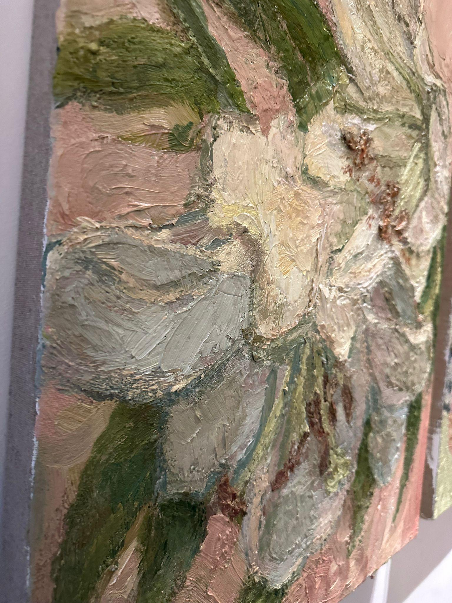 White Lily - Painting, Oil on canvas For Sale 8