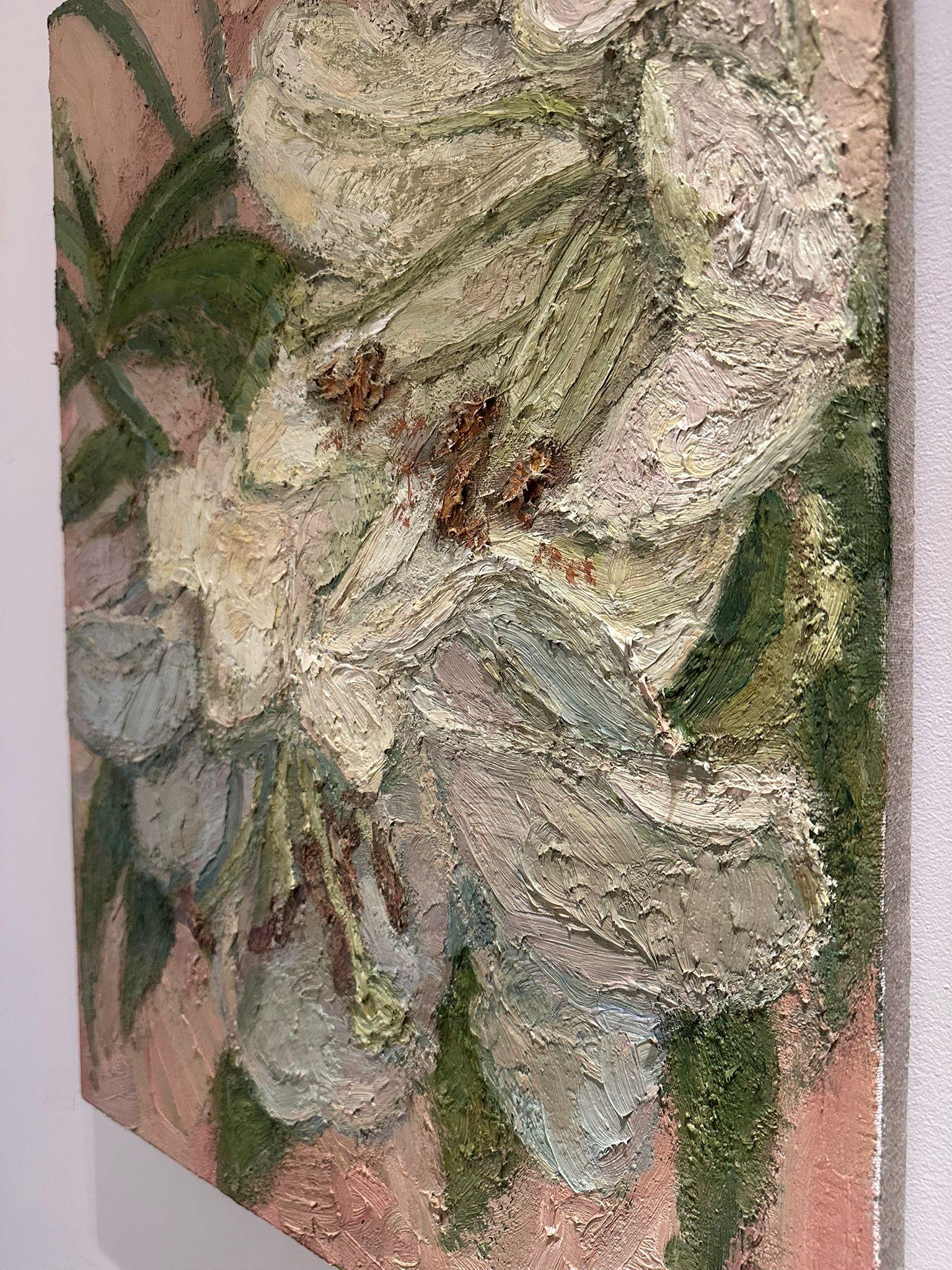 White Lily - Painting, Oil on canvas For Sale 3