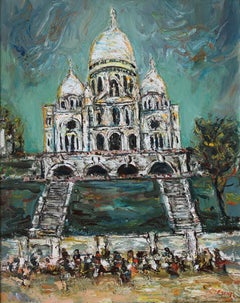 Sacré-Coeur by Itzhak Frenkel-Frenel - Cityscape painting of Paris