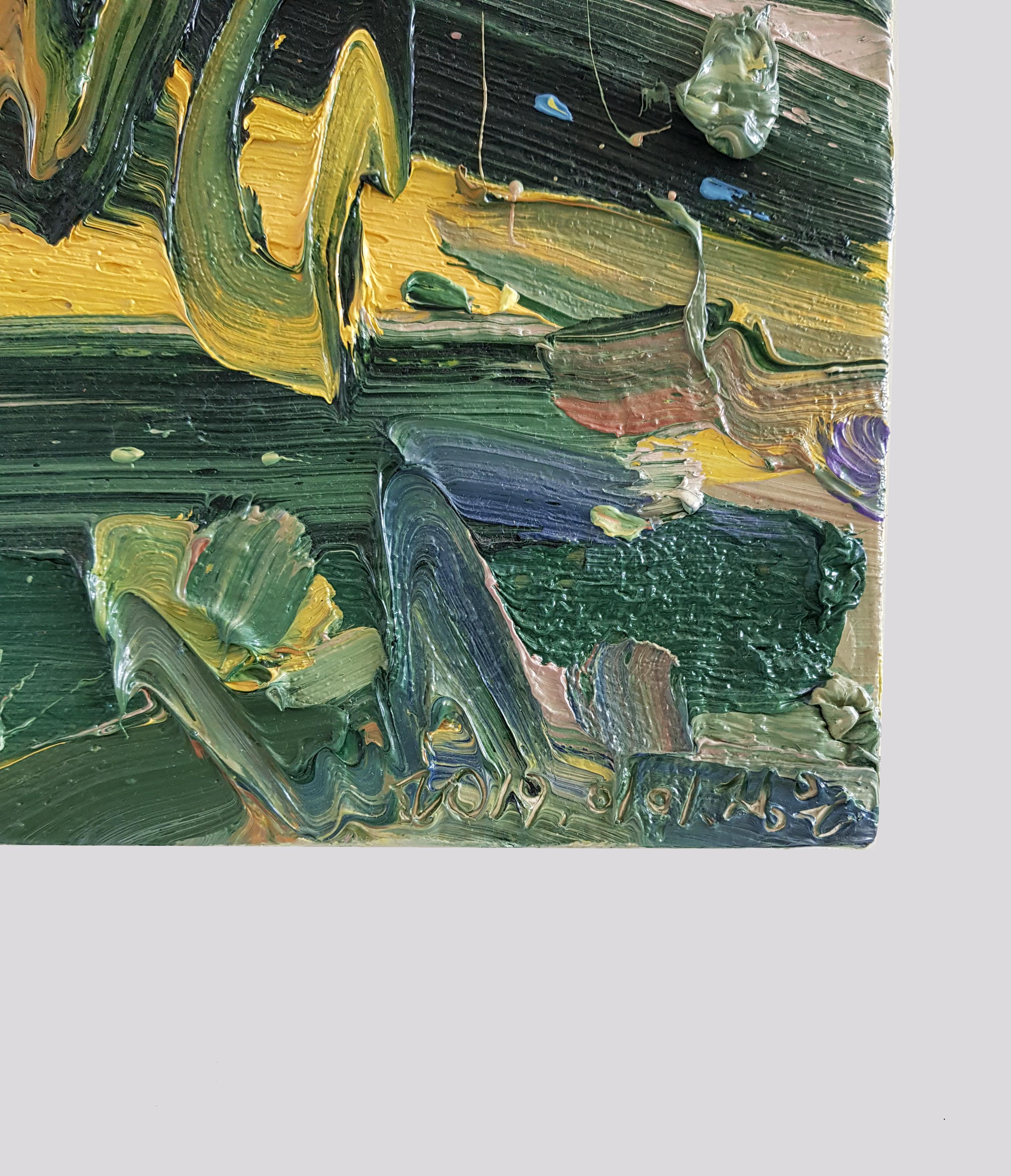 Huile sur toile
28 7/10 × 19 in
72.8 × 48.2 cm
Il s'agit d'une œuvre unique.
Cette œuvre comprend un certificat d'authenticité.

Depuis quelques années, j'essaie de diverses manières d'insérer dans l'écran le temps qui se déplace dans un certain