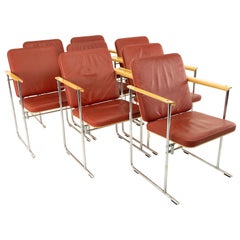 Yjro Kukkapuro Midcentury Dining Chairs, Set of 8