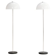 Yki Nummi, Floor Lamps, Acrylic, Metal, Finland, 1960s
