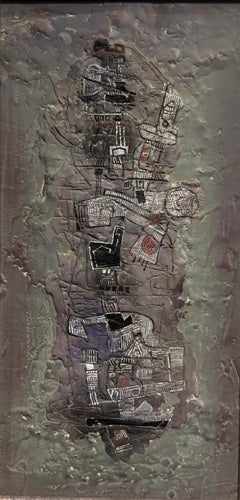 "Figure del deserto" tecnica mista di Ynez Johnston '1920-2019'