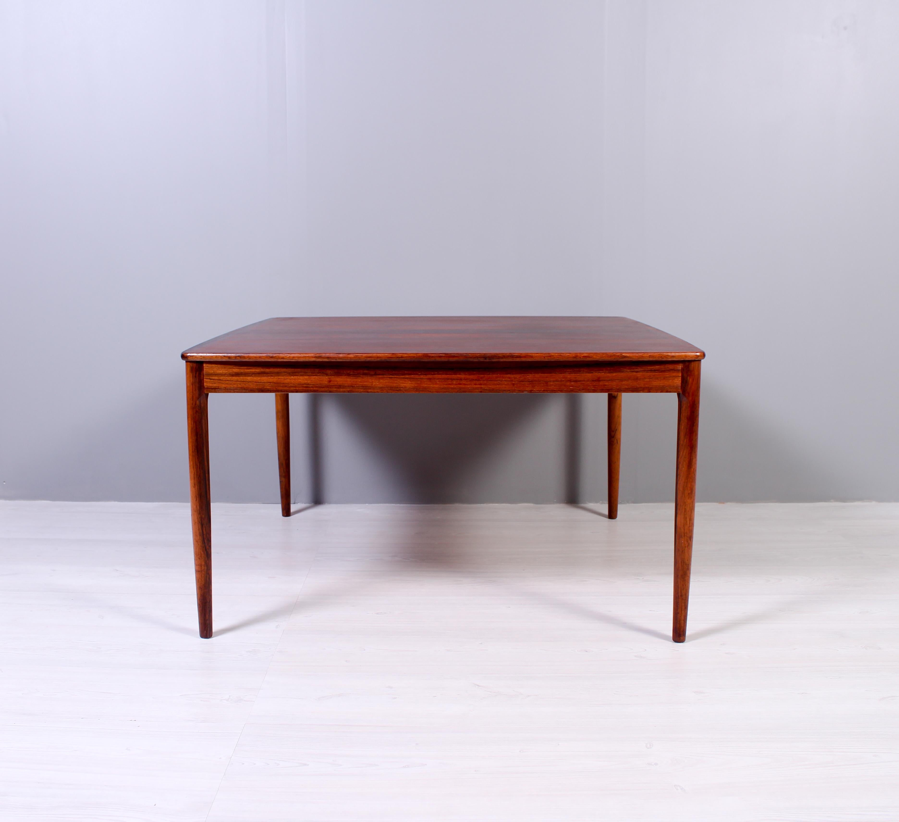 A rectangular rosewood coffee table designed by Swedish designer Yngvar Sandström. The table was priduced by Swedish company Seffle Möbelfabrik in the late 1950s. Very good vintage condition with refinished table top.