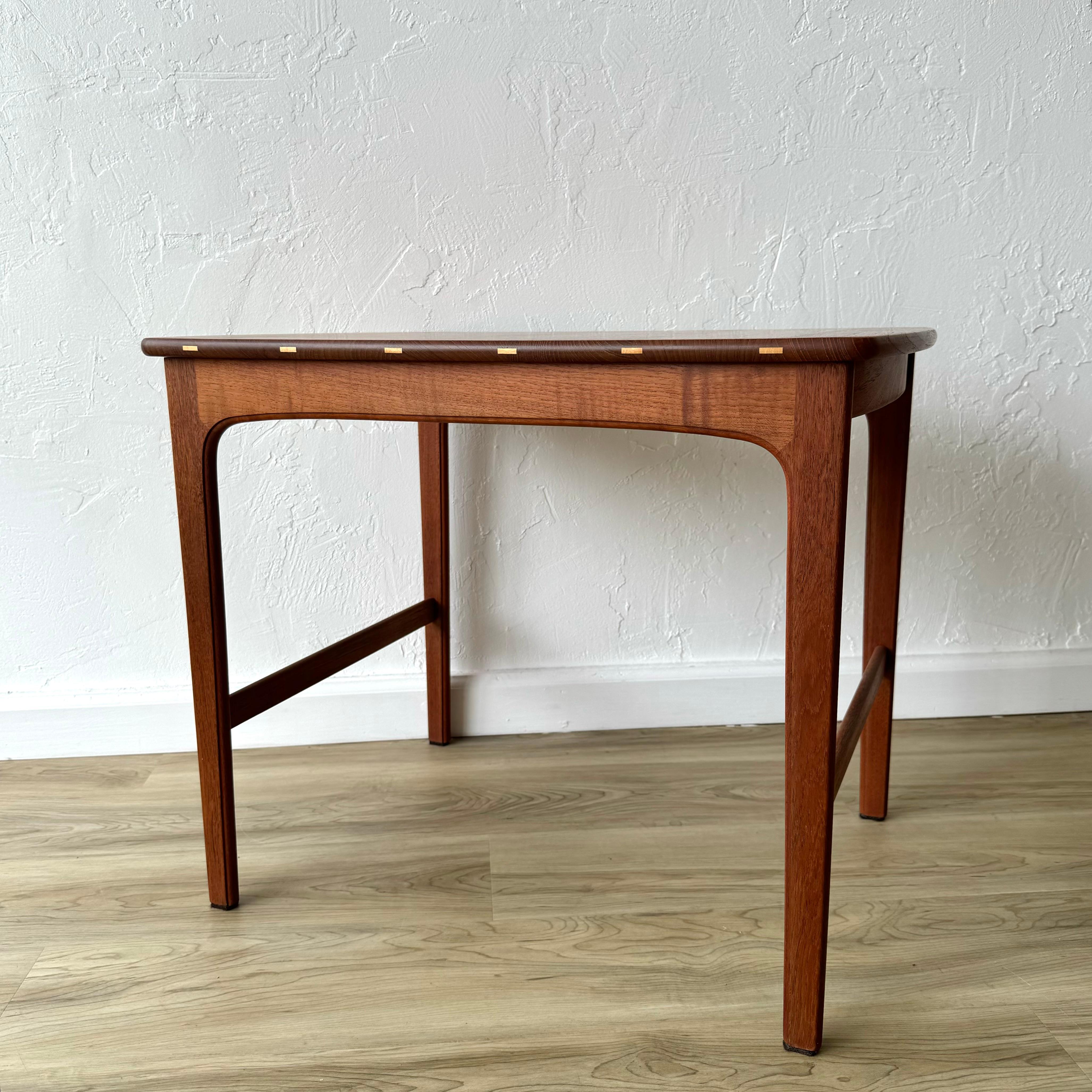 Yngvar Sandstrom Solid Teak Scandinavian Side Table, pair For Sale 3