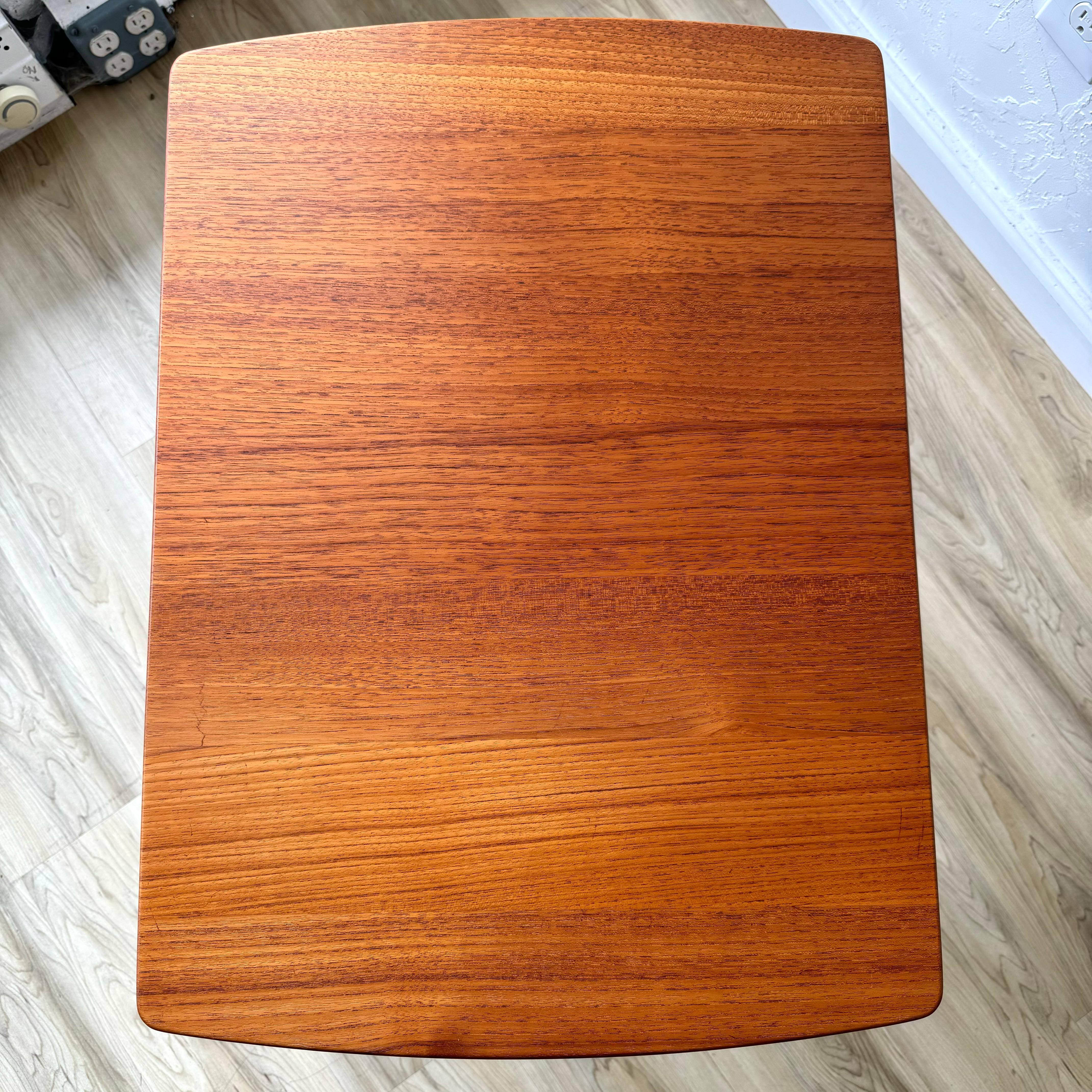 Yngvar Sandstrom Solid Teak Scandinavian Side Table, pair For Sale 4