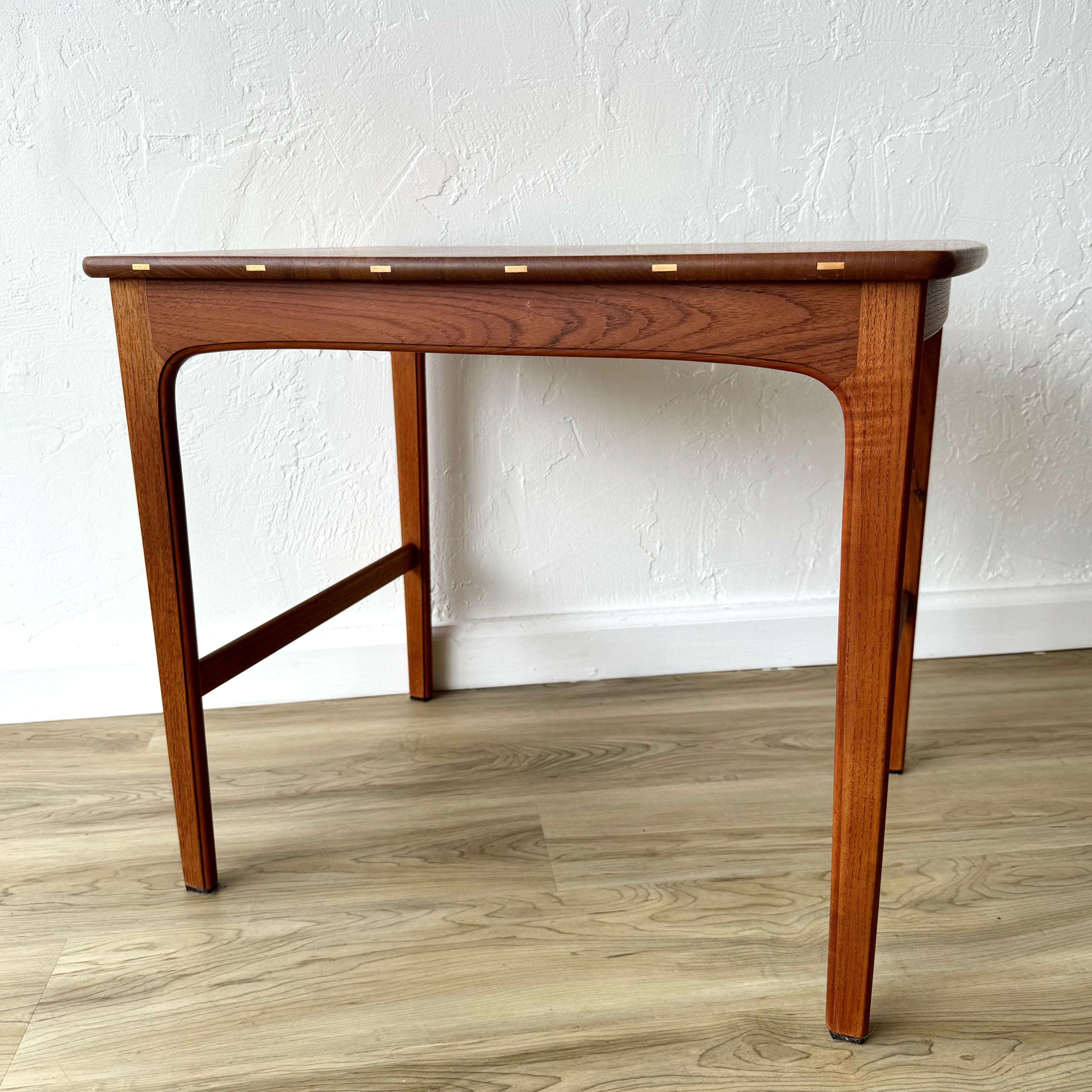 Swedish Yngvar Sandstrom Solid Teak Scandinavian Side Table, pair For Sale