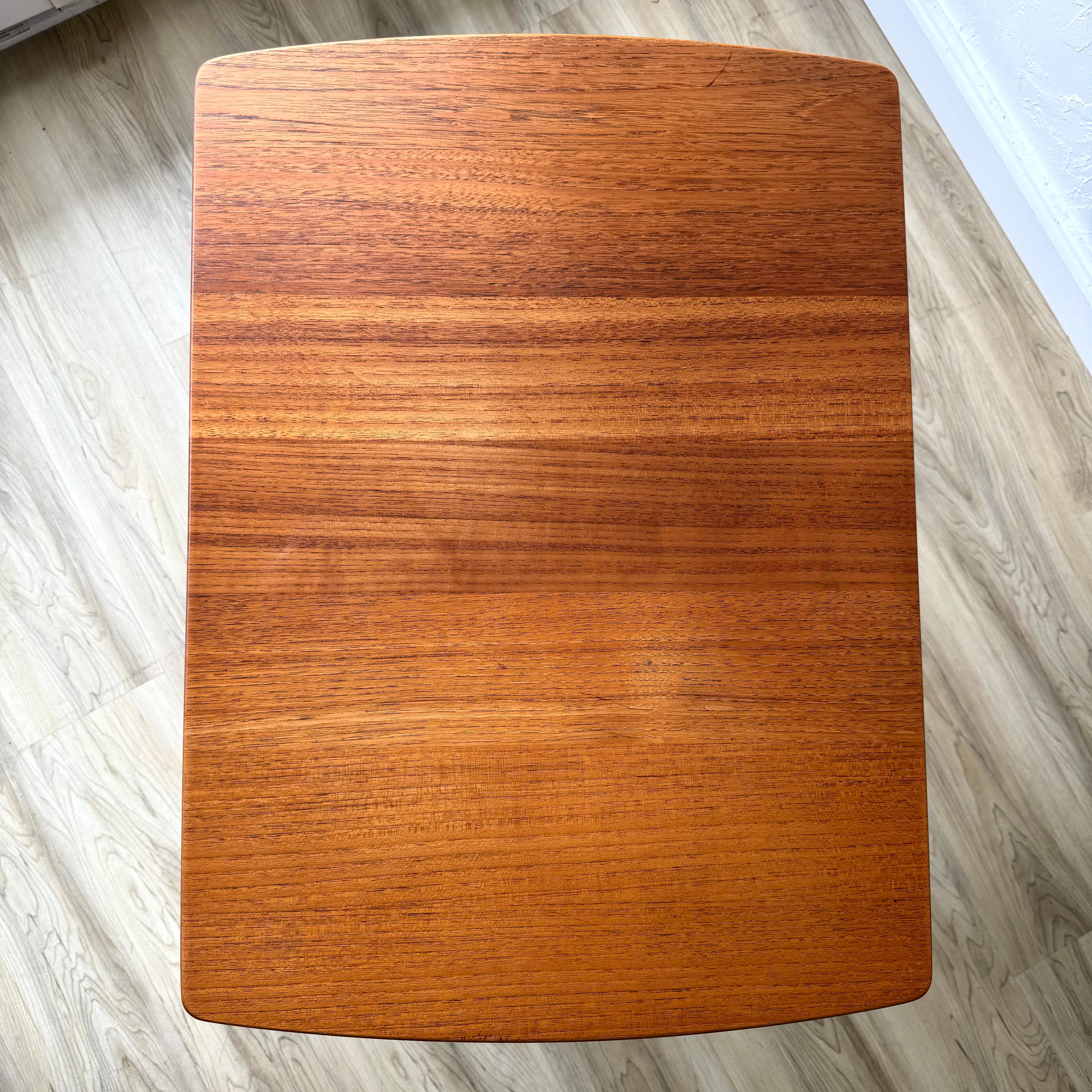 Yngvar Sandstrom Solid Teak Scandinavian Side Table, pair In Good Condition For Sale In Springfield, OR