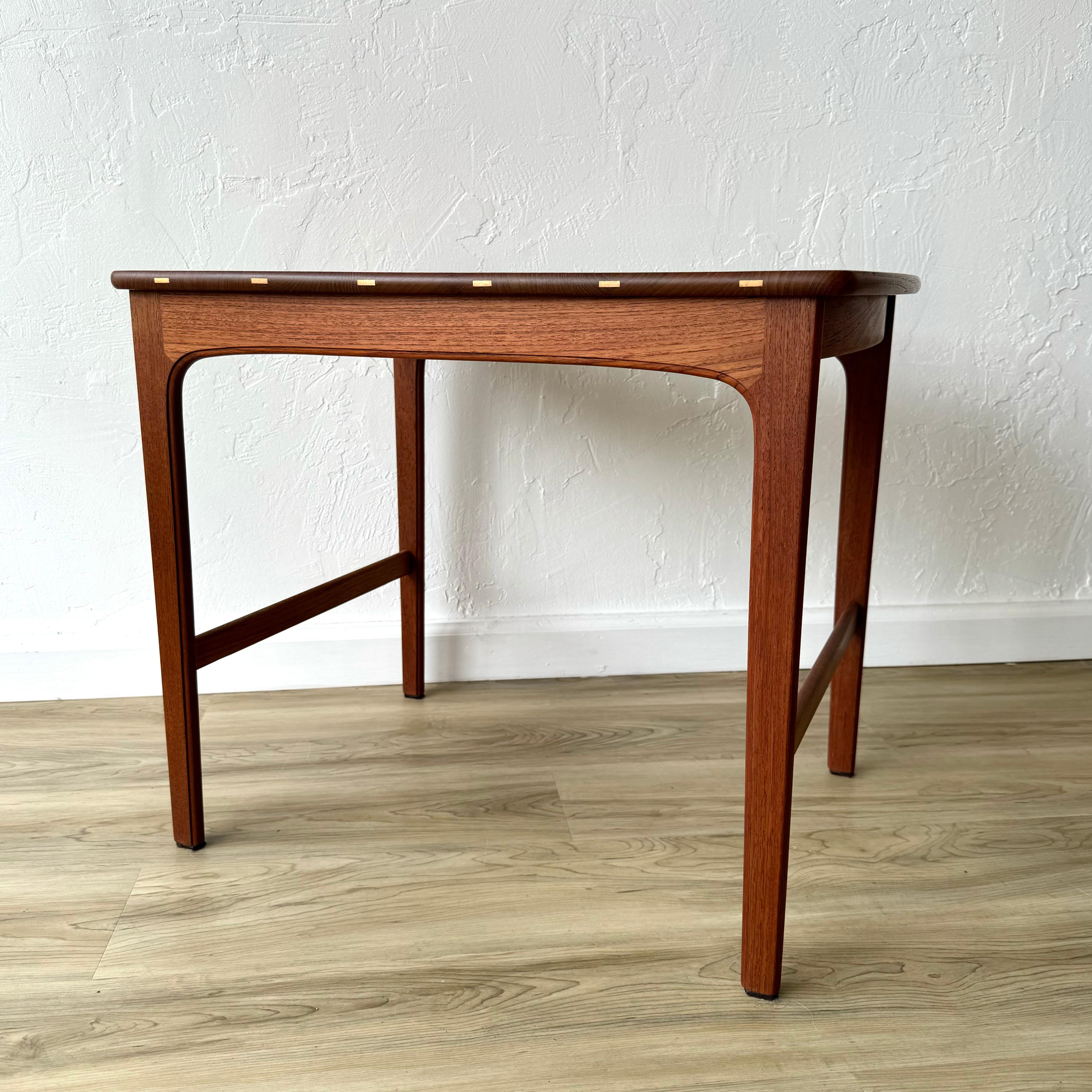 Yngvar Sandstrom Solid Teak Scandinavian Side Table, pair For Sale 1