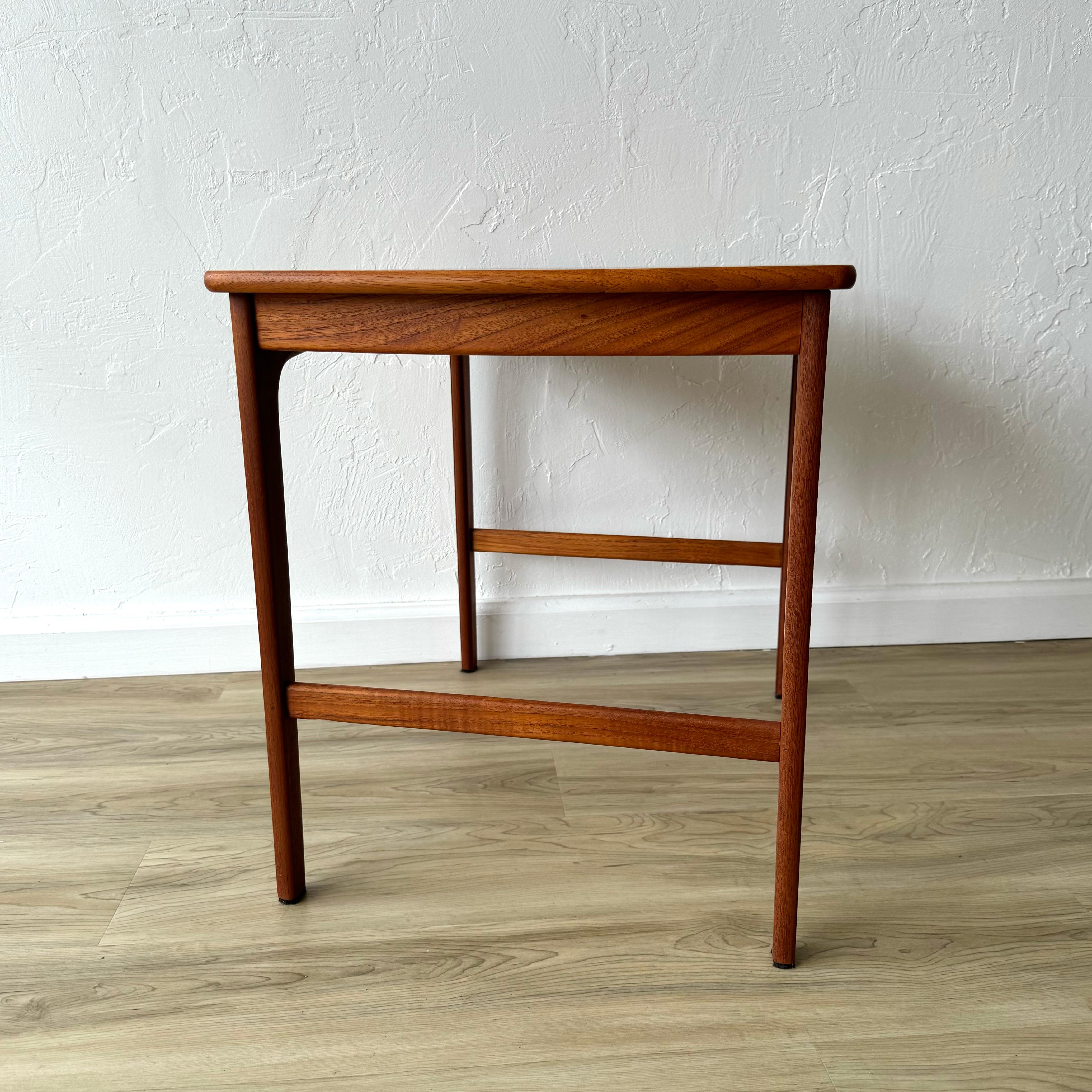 Yngvar Sandstrom Solid Teak Scandinavian Side Table, pair For Sale 2