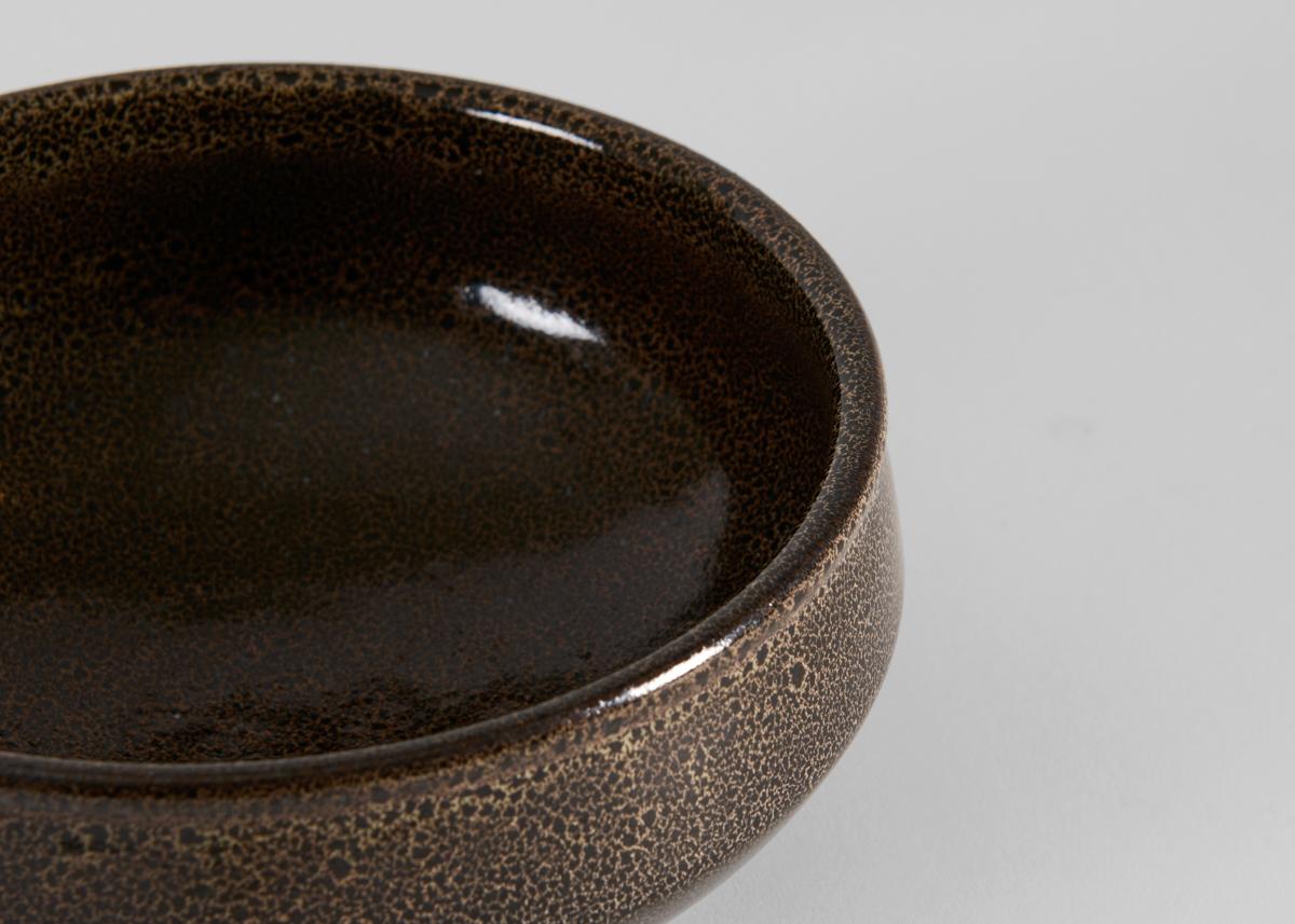 Glazed Yngve Blixt, Bowl with Brown Speckled Glaze, Sweden, 1970s For Sale