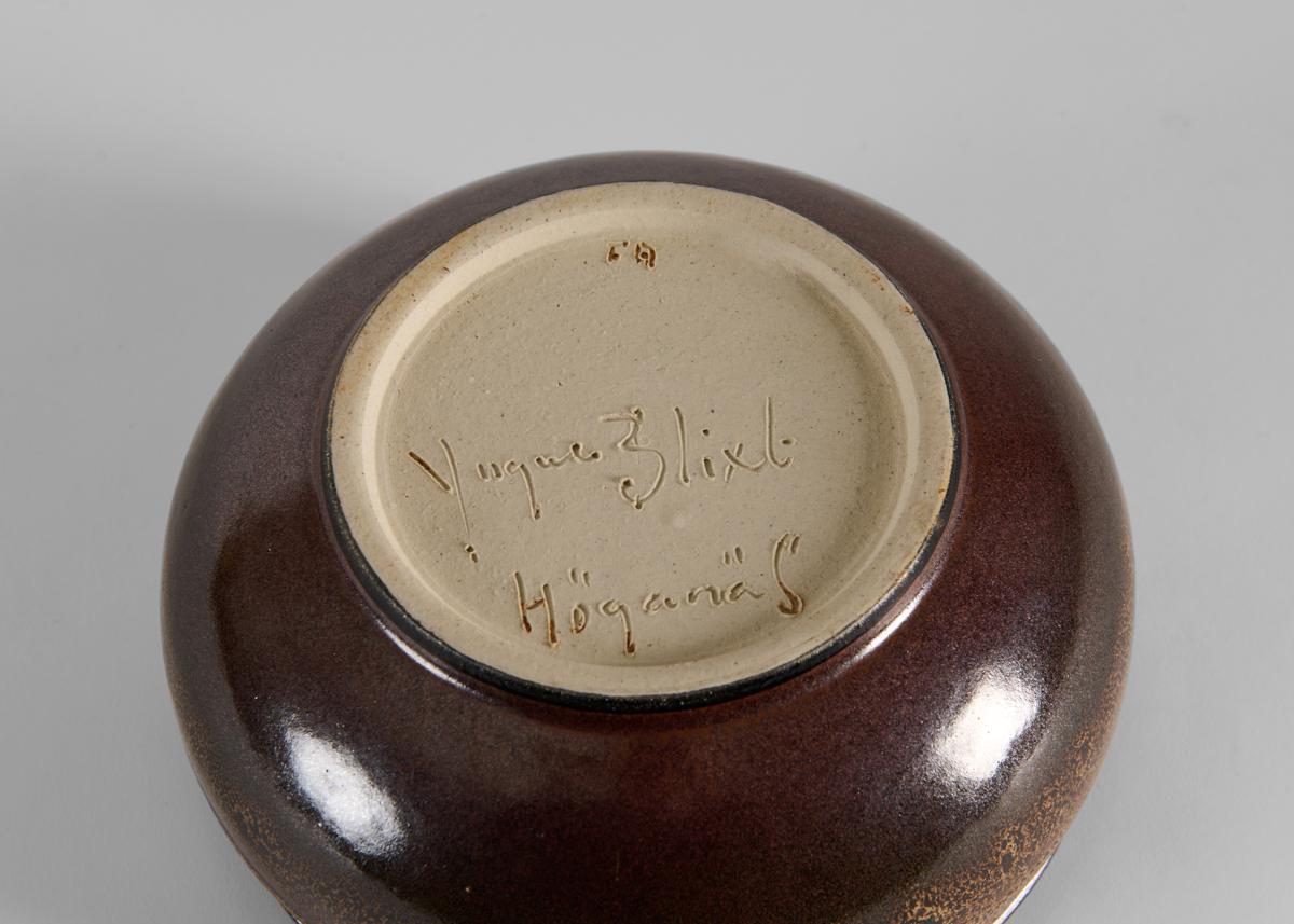 Yngve Blixt, Cuenco con esmalte moteado marrón, Suecia, años 70 en Bueno estado para la venta en New York, NY
