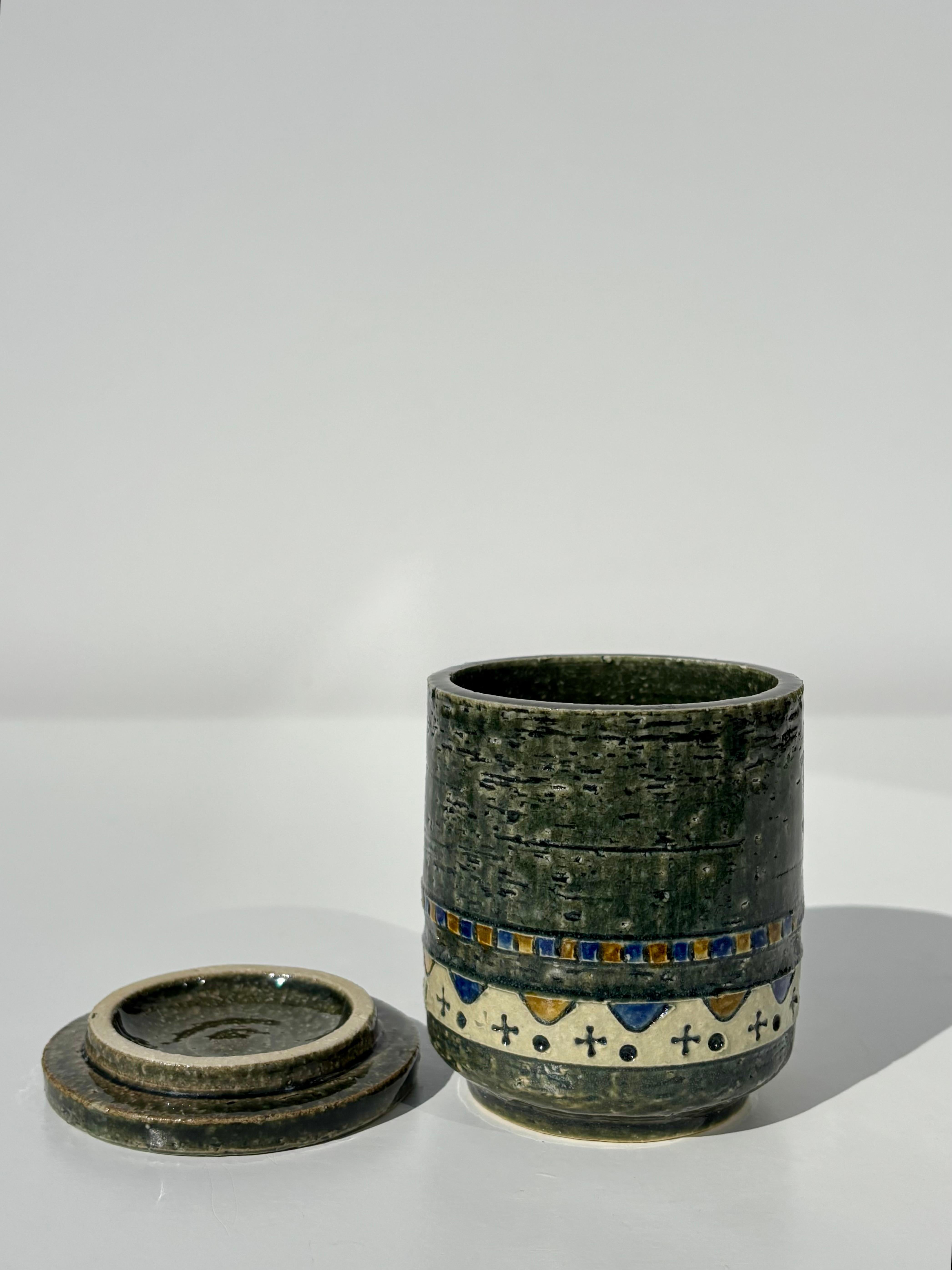 Jarre à couvercle et vide-poche en céramique d'Yngve Blixt, années 1960 Bon état - En vente à Copenhagen, DK