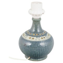 Yngve Blixt, Höganäs. Stoneware table lamp with textured surface and green glaze