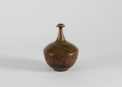Yngve Blixt, Long-necked Vase with Copper Speckled Glaze, Sweden, 1970s