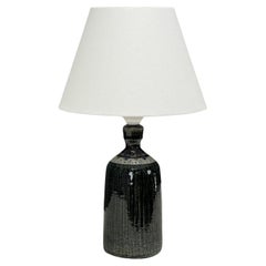 Vintage Yngve Blixt, Swedish Modern, Green Stoneware, Table Lamp, Sweden, 1960s