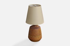 Yngve Blixt, Table Lamp, Ceramic, Fabric, Sweden, 1950s