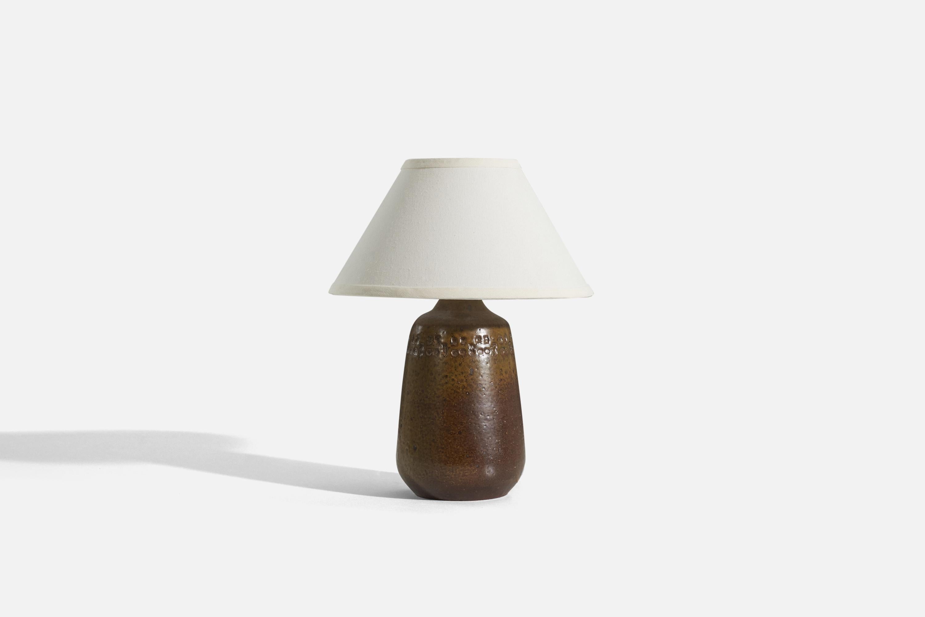 Mid-Century Modern Yngve Blixt, Table Lamp, Glazed Stoneware, Höganäs, Sweden, 1960s For Sale